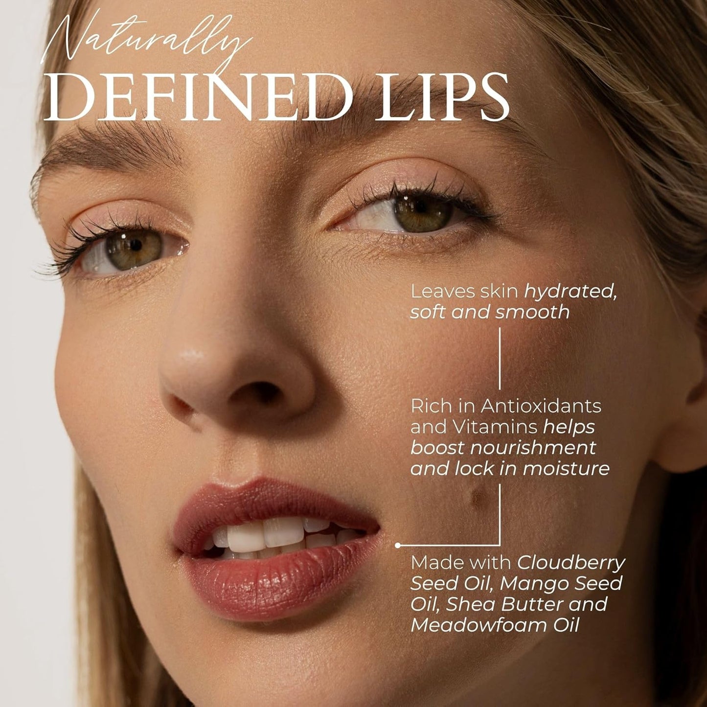 FITGLOW Beauty Vegan Lip Liner Pencil | Long-Lasting Lip Enhancer with Blending Brush | Hydrating Plumping Lip Liner | Smudge-Proof Lip Perfector | Define Shape & Fill | Muted Mauve, 1.1g