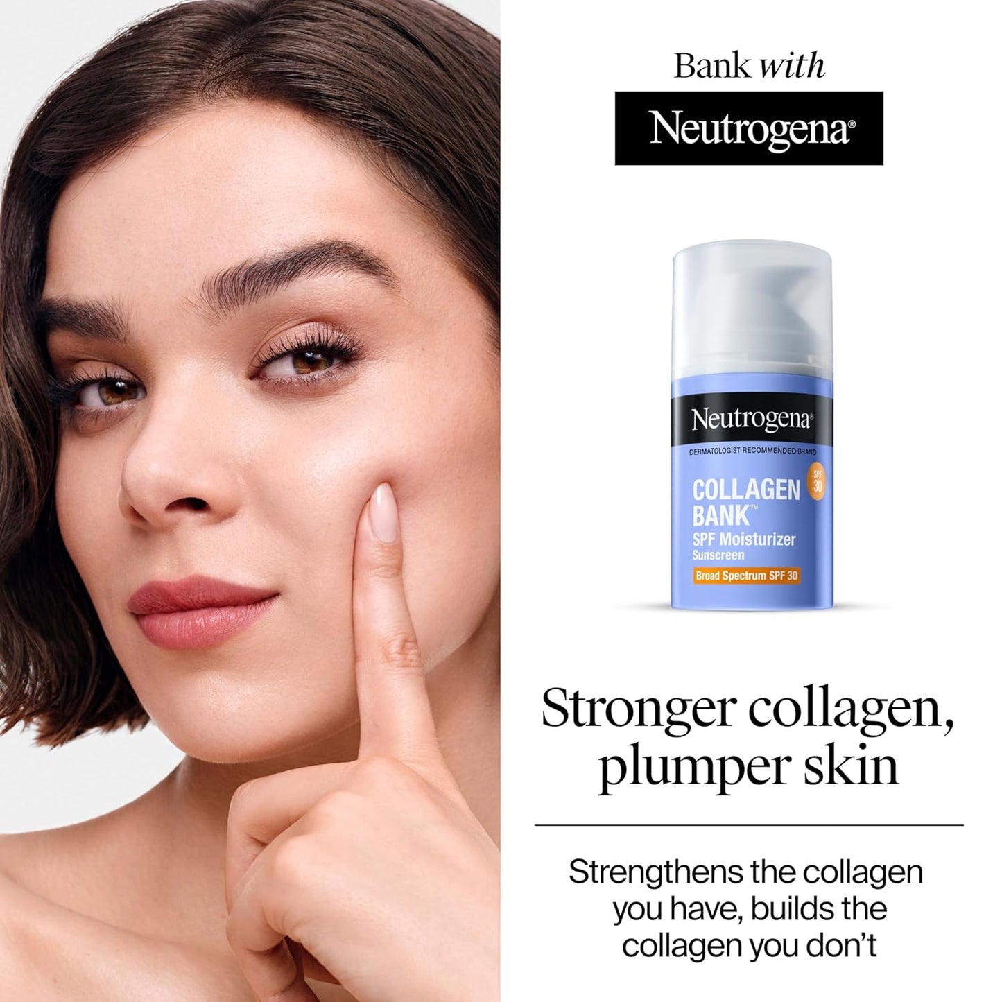 Neutrogena Collagen Bank Face Moisturizer with SPF 30 Sunscreen, Larger Size Anti-Aging Face & Neck Collagen Cream, Micro-Peptide, Support & Defend Skin’s Natural Collagen, 2.7 fl oz