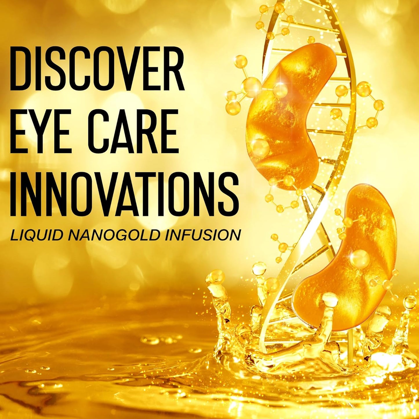 Under Eye Patches - 60pcs Gold Eye Patches for Puffy Eyes, Dark Circles, Eye Bags - Collagen Under Eye Mask with Vitamins (24k Golden 25 Pairs (Pack of 1))