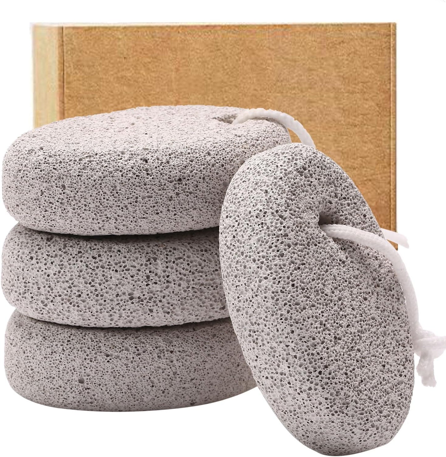 4-Pack Natural Pumice Stone for Feet, Borogo Lava Pedicure Tools Hard Skin Callus Remover for Feet and Hands - Natural Foot File Exfoliation to Remove Dead Skin, Heels, Elbows, Hands