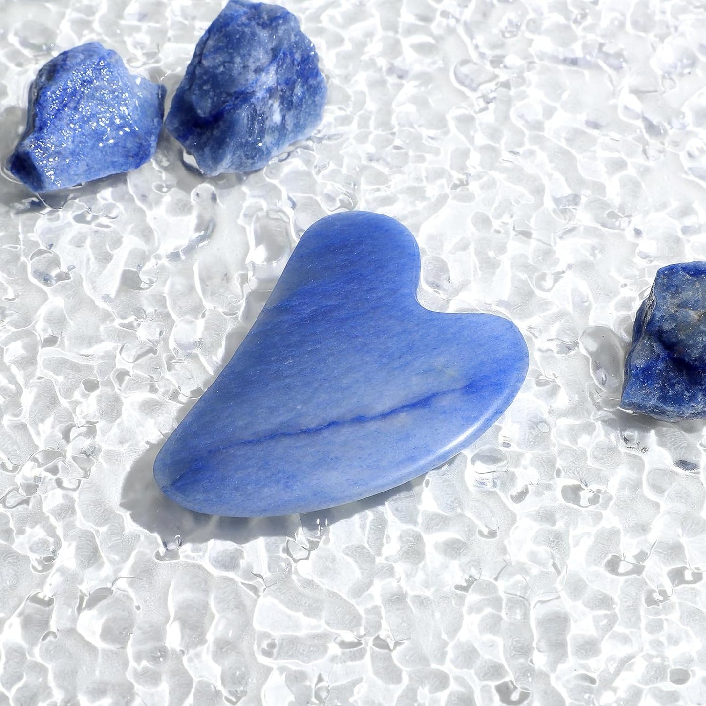 Gua Sha Facial Tools Guasha Tool Gua Sha Jade Stone for Face Skincare Facial Body Tensions Reduce Puffiness Festive Gifts Blue