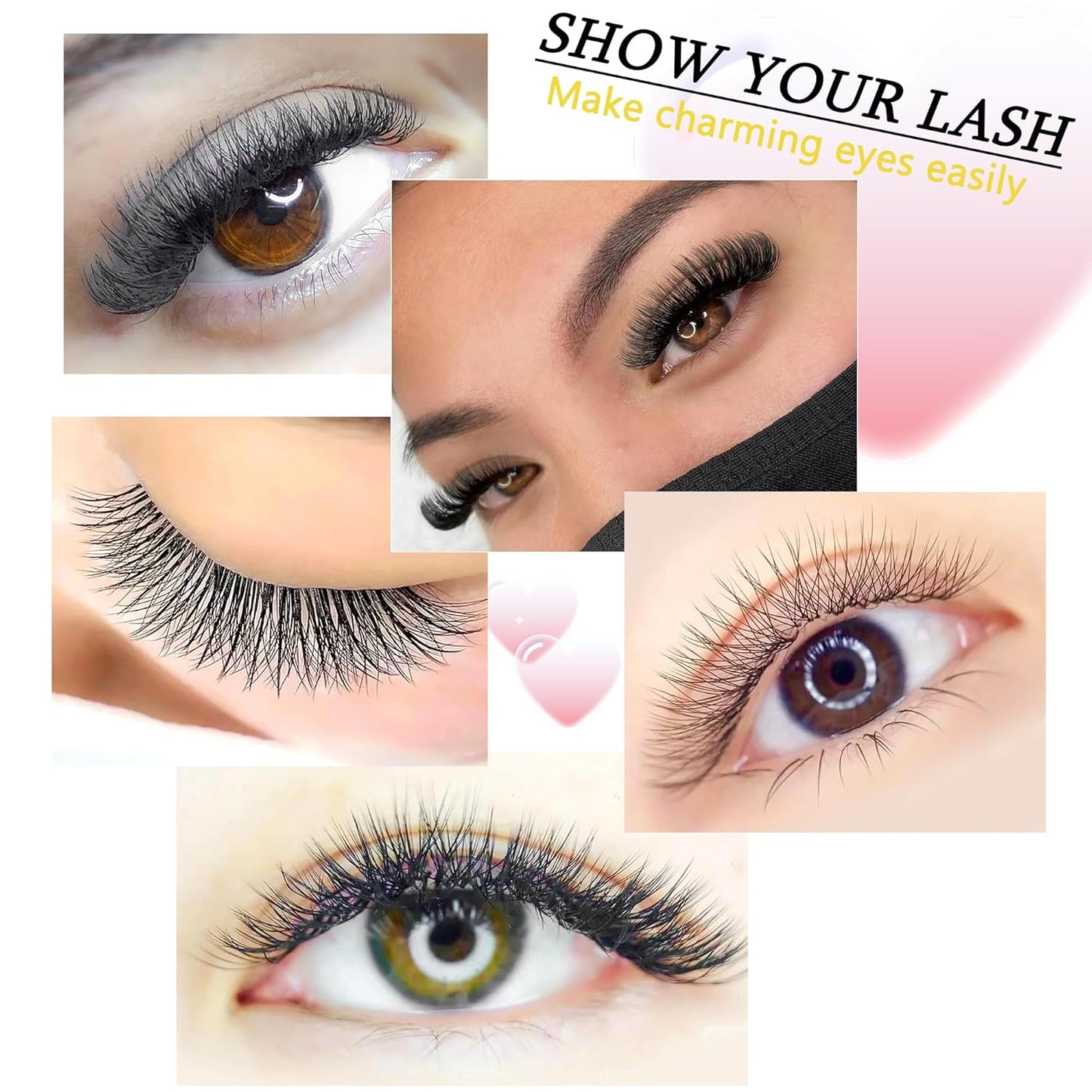 YY Lash Extensions Supplies Y Eyelash Extensions 0.05mm Thickness L/LU Curl Mix 8-15mm Premade Fans 4D Russian Volume Matte Black 12 Rows Crisscross Eye Lashes(YY-0.05-LU,8-15mm)