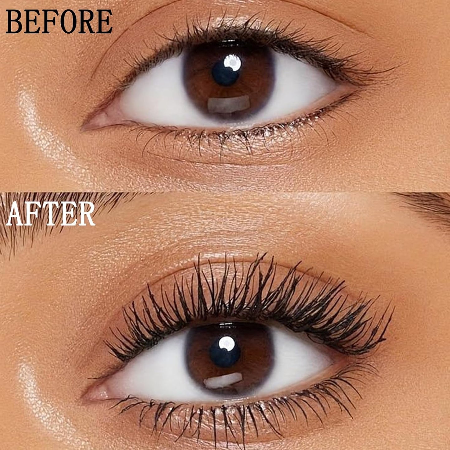 Iron Wand Mascara, Metal Mascara Wand, Black Washable Metal wand mascara, 3d Curling Eyelash, Added Fiber, Waterproof Natural Length Slim Volume Building