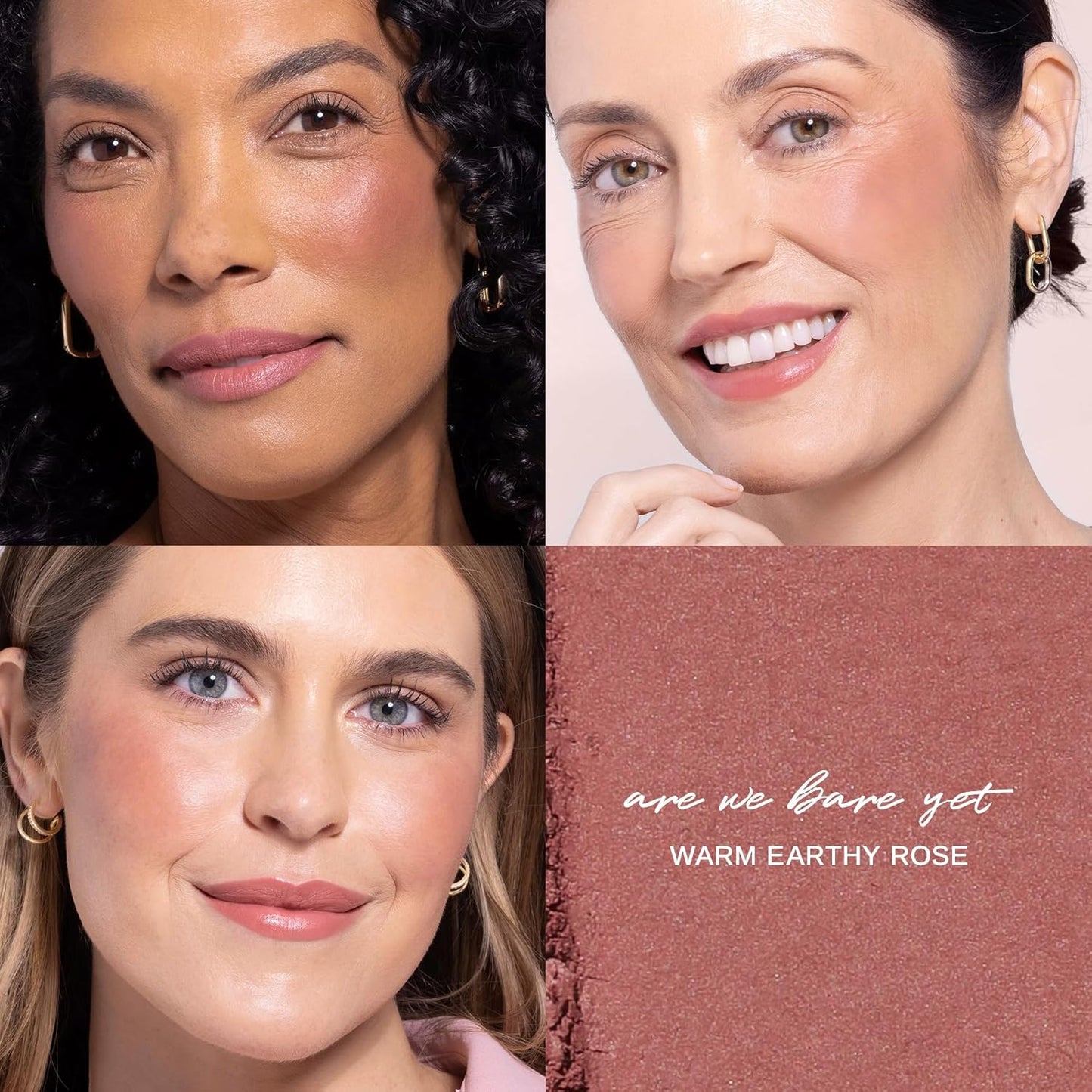Wander Beauty Hydrating Powder Blush - Lightweight, Rose Blush Makeup with a Blurring, Satin Finish - Buildable Formula with Hyaluronic Acid, Squalane & Aloe Leaf Extract - Are We Bare Yet - 0.18 oz