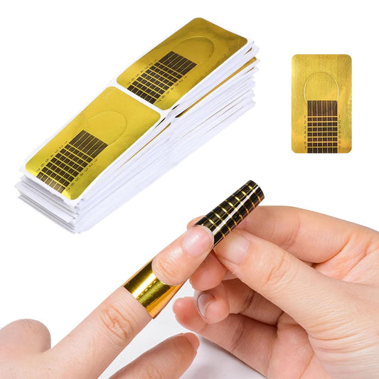 NailForms for Gel Builder Self Adhesive Nail Extension Stickers for Poly nailGel and Acrylic with Tip Sculpting Nail FormsNail Art for Home & Salon (100)