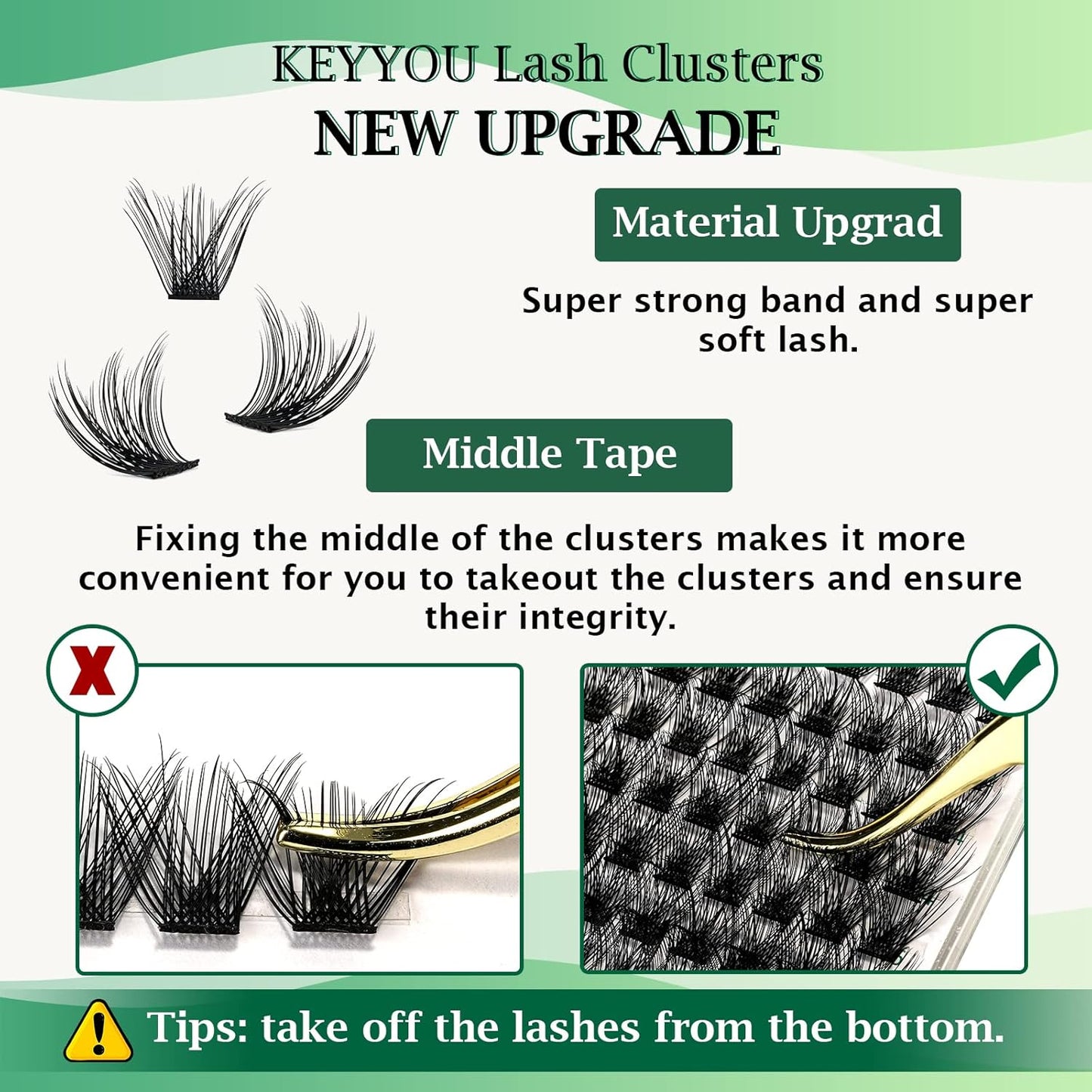 Lash Clusters 96pcs Individual Lashes Y03 D Curl 14mm Cluster Lashes KEYYOU Volume Wispy Lash Extension Soft&Comfortable Easy DIY at Home(Y03 D-14mm)