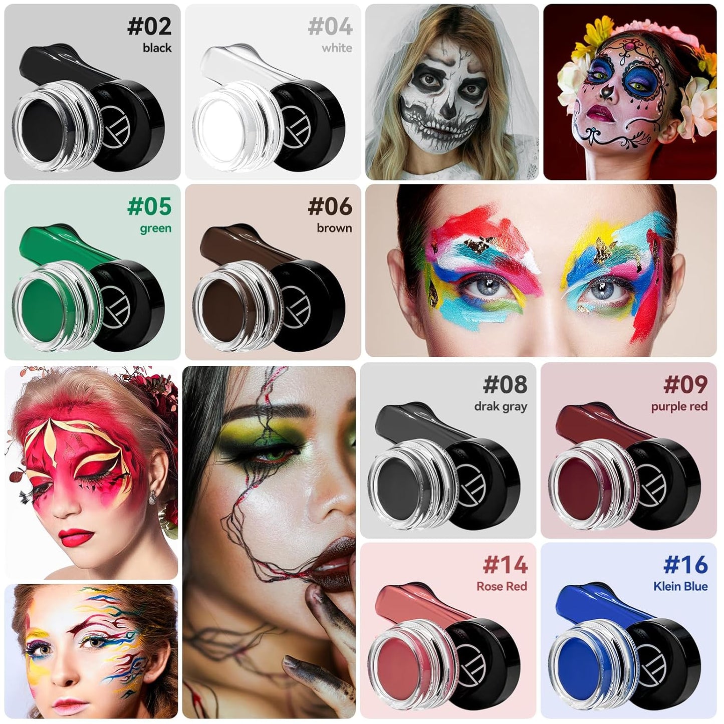 Eyeliner Gel Set,Long Lasting Waterproof With 5.51 IN Long Eyeliner Brush,High-Intensity Pigments Smudge-Proof Eye Liner Makeup Creamy Gel 5G-Purple Red