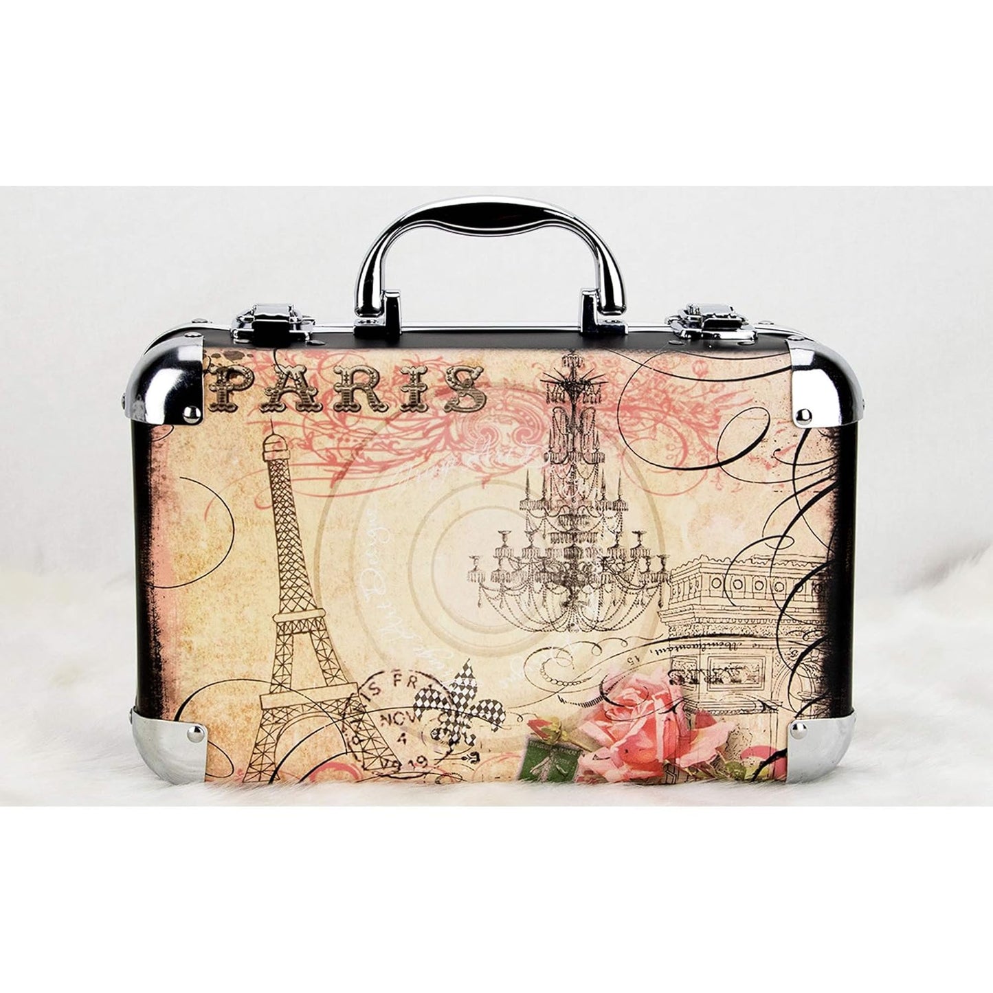 61pcs Makeup Gift Set With Extendable Trays and Mirror - Vmk1506, Paris Theme, 1 count