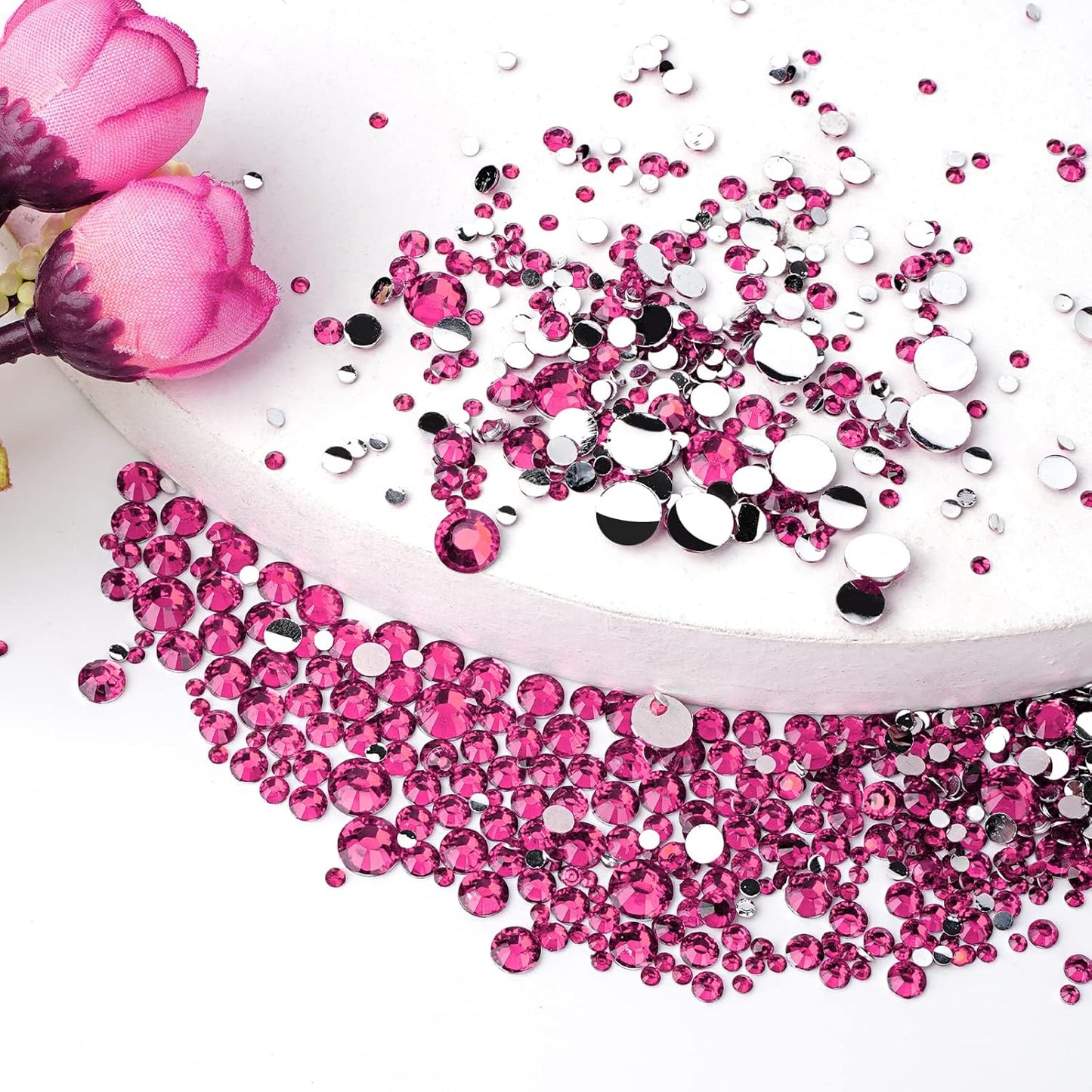 Canvalite 2784PCS Rhinestones Flat Back Gems, Nail Rhinestones Nail Art Gems with Pick Up Tweezers and Rhinestone Picker Dotting Pen, Nail Art Tools for Nails, Clothes, Face, Craft