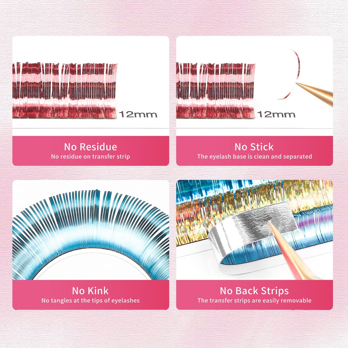 Glitter Spike Tinsel Eyelash Extensions 0.07 Colored Lashes Extension D Curl Lashes 8mm Lash Extensions Soft False Eyelashes Volume Lashes 12 Rows Professional Use(Glitter,0.07-D,8mm)