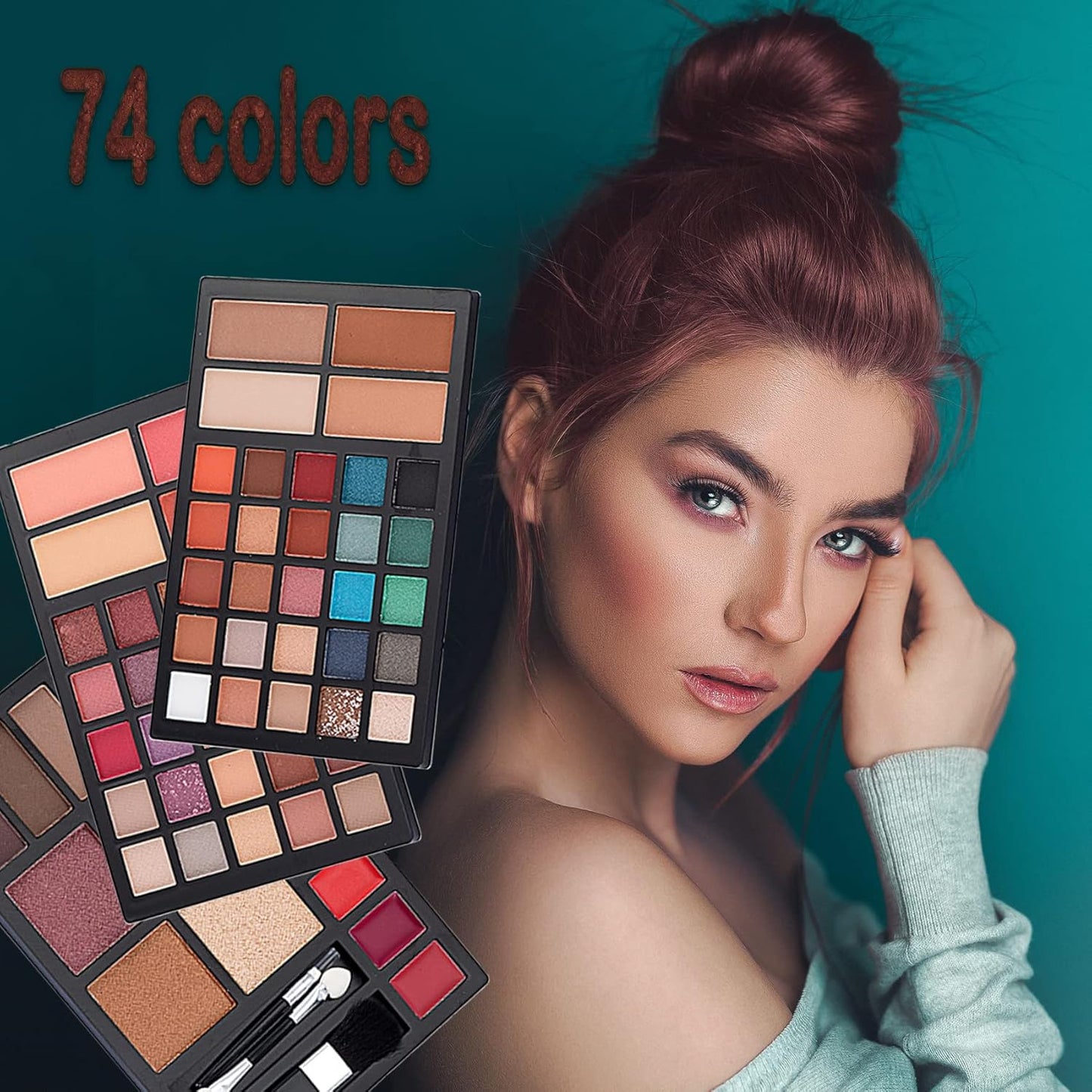 74 Colors Makeup Kit All-in-one Makeup Set, Cosmetic-Gift for Women -Include Makeup Brush Set, Eyeshadow Palette, Brow Powder, Eyebrow Pencil, Lip brush -(Multicolor 102)