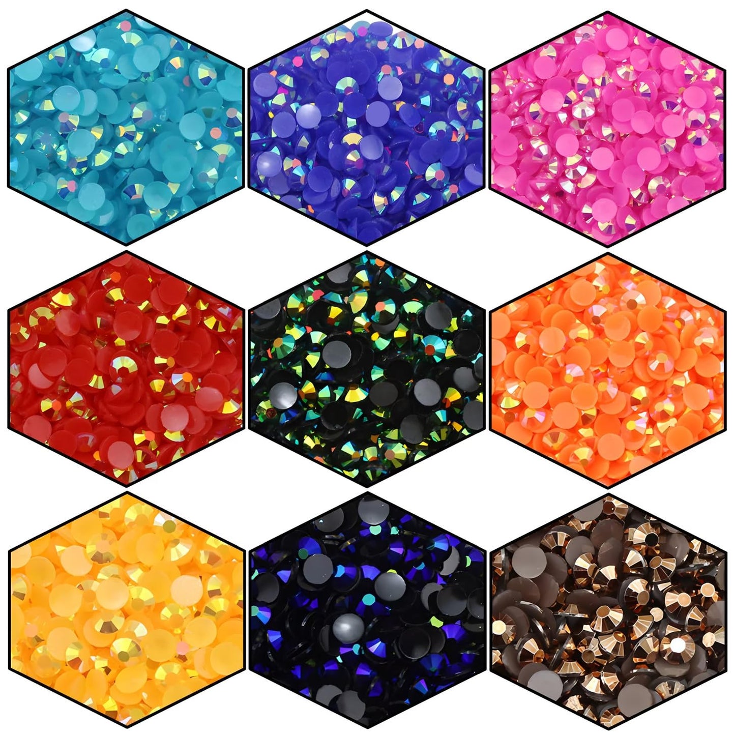 4500 Pcs SS6 2mm AB Flatback Rhinestones for Nails Art Crafts Glitter Round Shine Gems Crystals DIY Clothes Shoes （White AB）