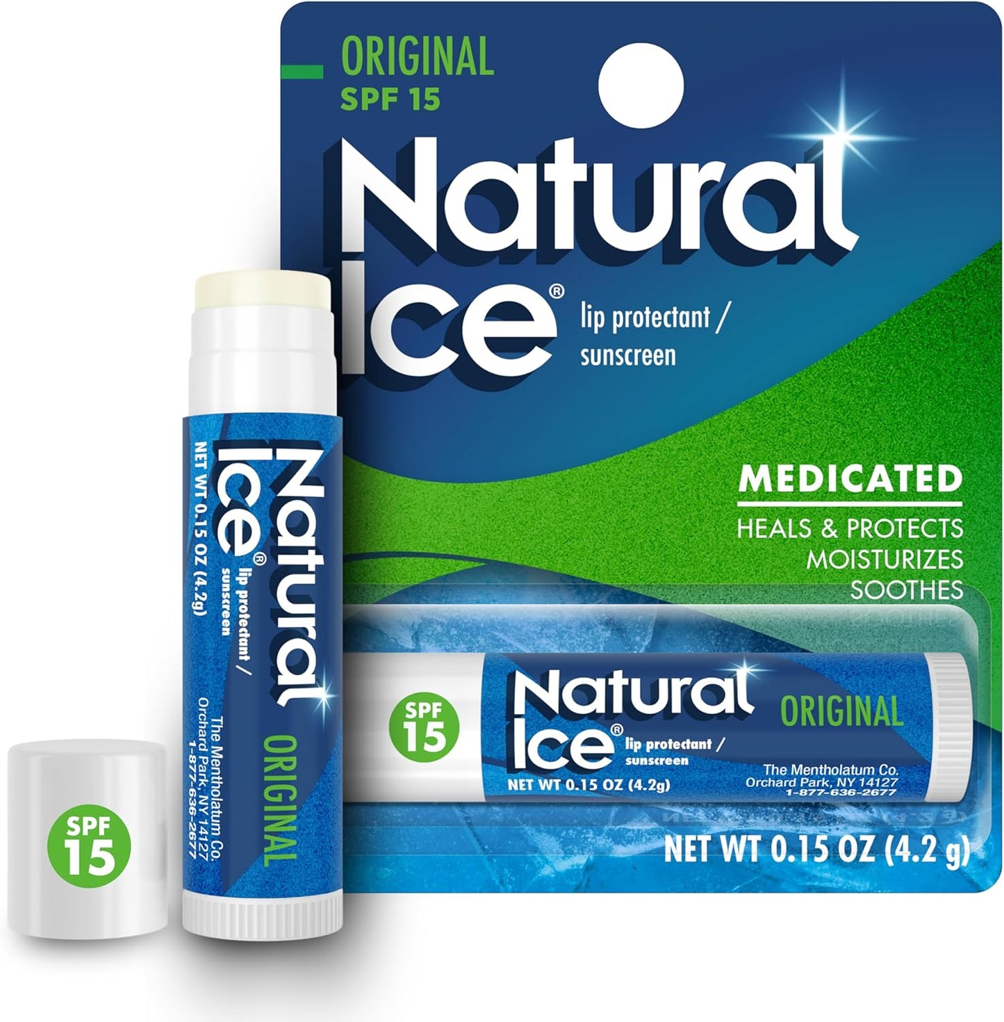Natural Ice Original SPF 15 Medicated Lip Balm - 12 Count Pack