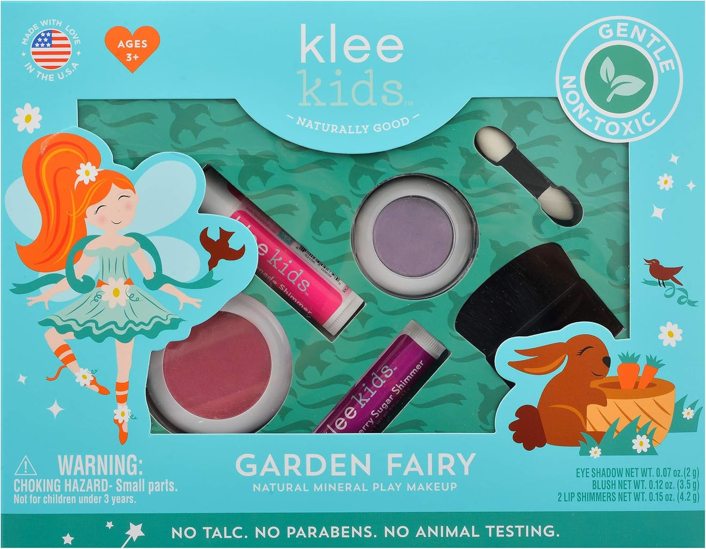 Luna Star Naturals Klee Kids 4 PC Makeup Up Kits with Compacts (Garden Fairy)