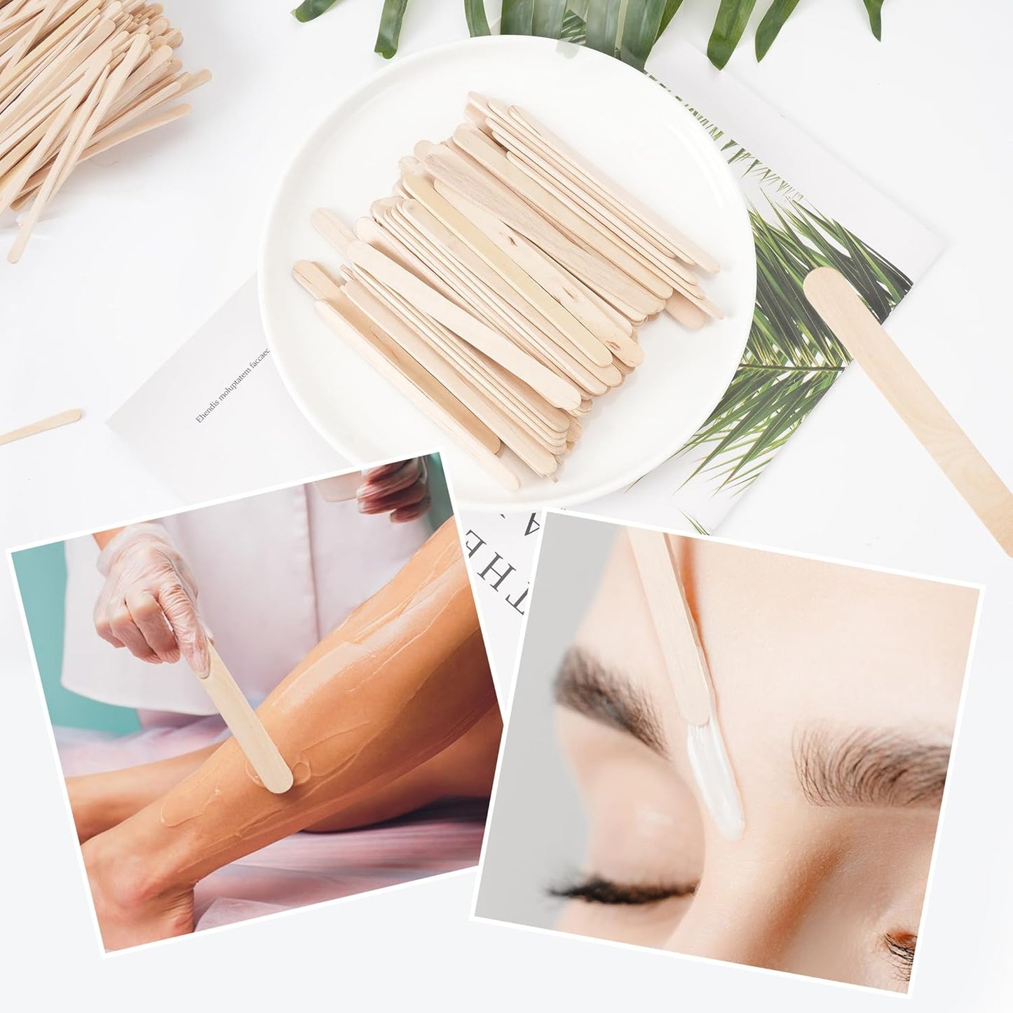 4 Style 1000 Pcs Waxing Sticks Assorted Wax Applicator Sticks for Body Legs Face with Small Medium Large Sizes Wood Popsicle Sticks for Waxing Or Wood Craft Sticks