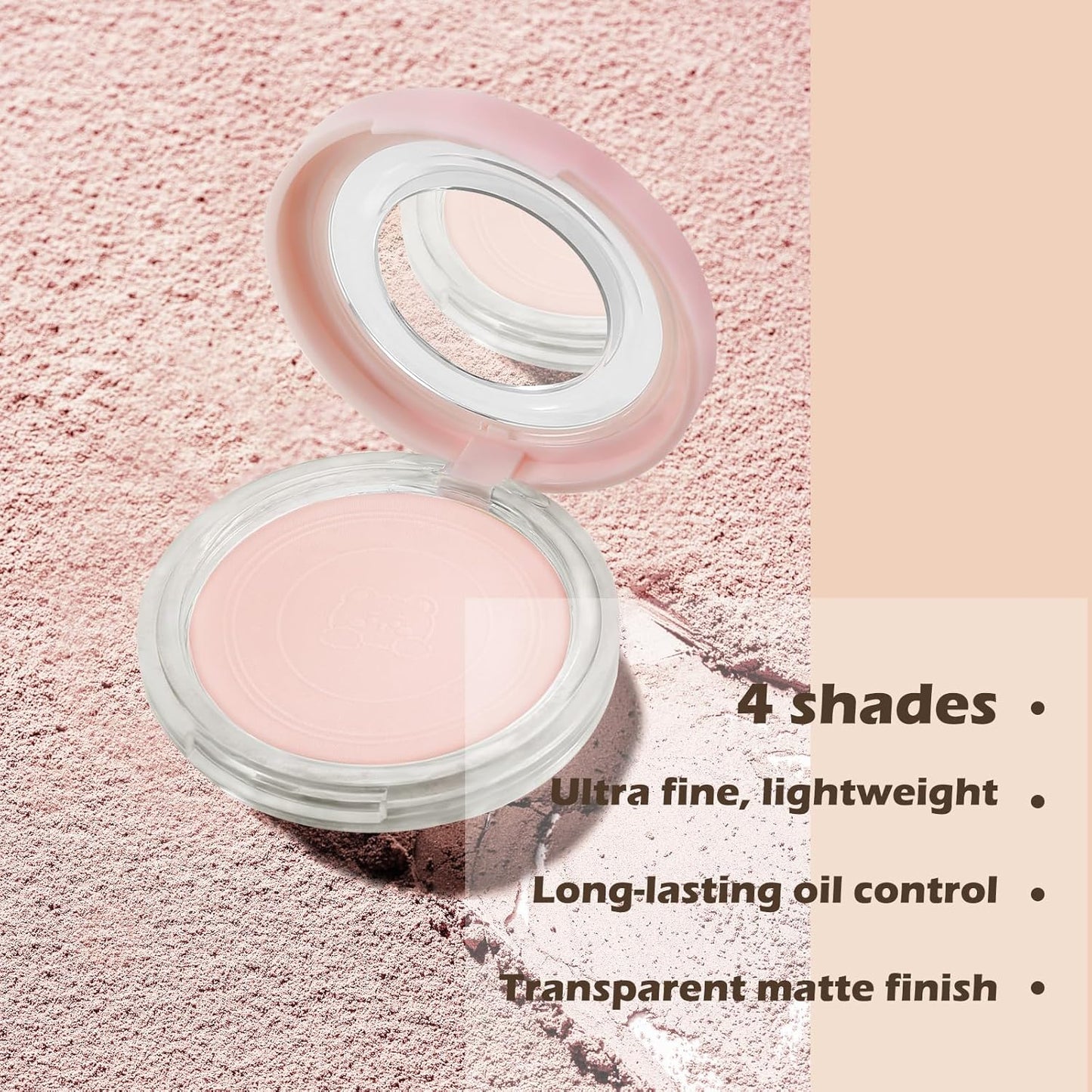 Boobeen Oil Control Matte Setting Powder Translucent Face Setting Foundation Powder, Poreless Finishing Powder, Lightweight&Long Lasting, Compact Pressed Makeup Powder for Soft Focus Effect