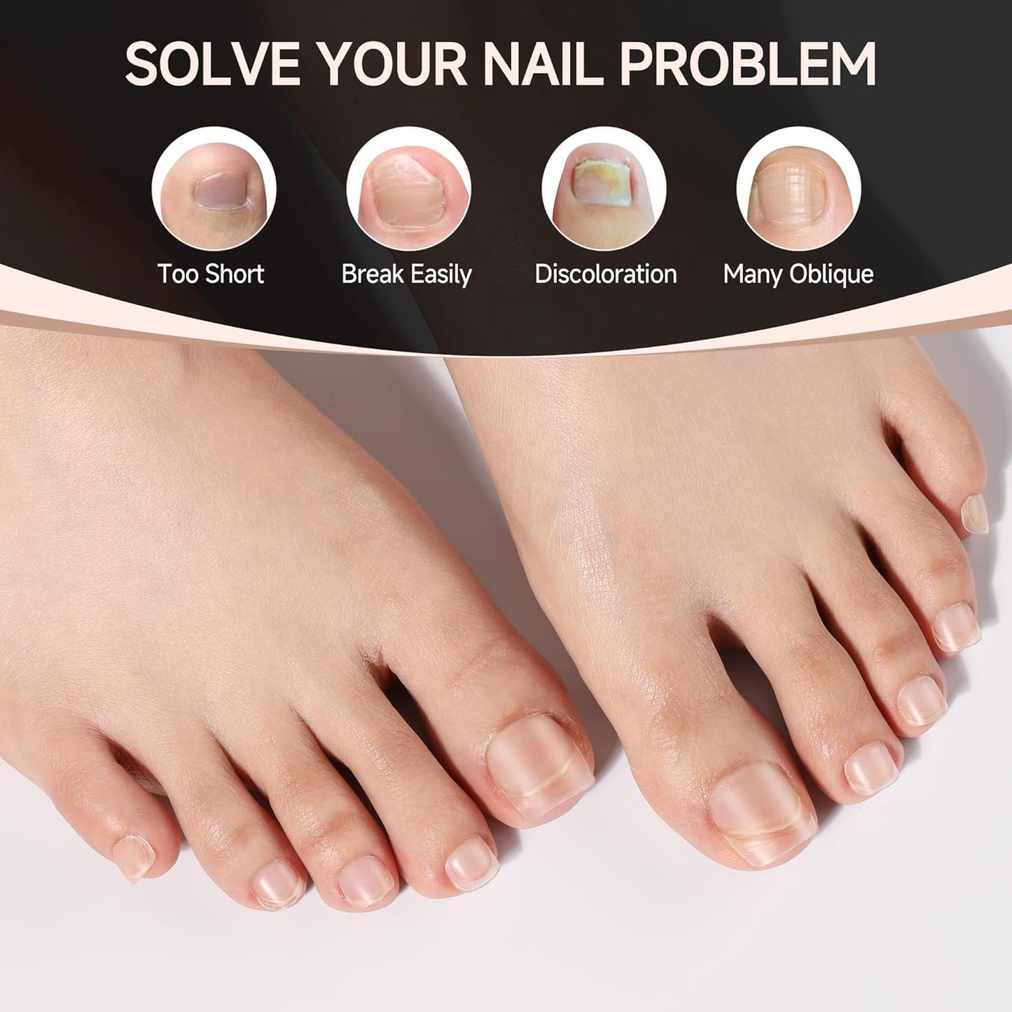 UNA GELLA Toe Nail Tips 312 Pcs Square Round Full Cover Fake Toe Nails Press On Clear 15 Sizes Pre-Shape Soft Gel Toe Nail Tips Double Matte Acrylic Toenails for Nail Extensions DIY Home Nail Salon