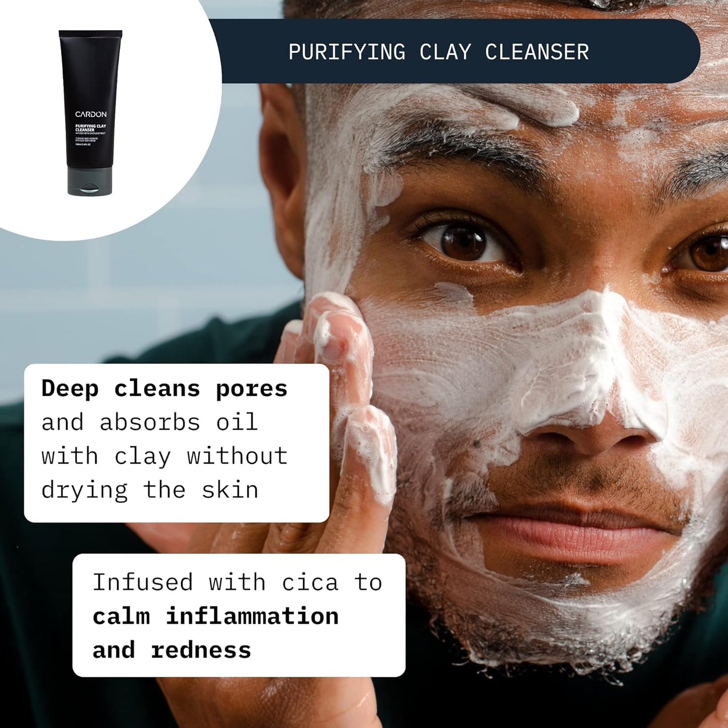 CARDON Daily Skincare Set for Men | Face Moisturizer with SPF 30 & Clay Face Wash | Best Gift for Men