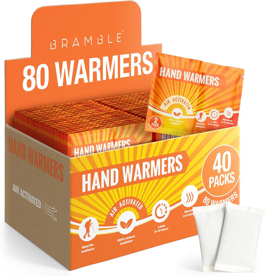 Bramble Hand Warmers Disposable Value Pack (2 Warmers per Pack) Pocket Warmers for Hiking, Outdoor Activities, Skiing - up to 10 Hours of Heat