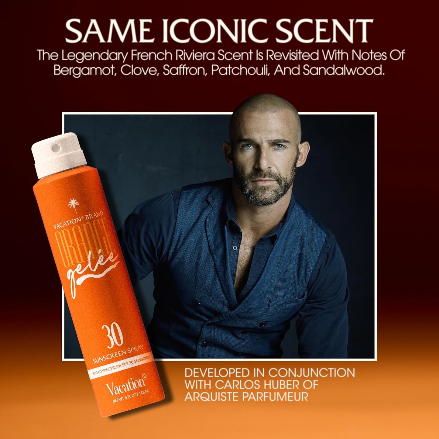 Vacation Orange Gelée SPF 30 Sunscreen Spray Oil & Air Freshener Bundle, Tanning Oil with SPF, Suntan Lotion Spray, Transparent on All Skin Tones, Dermatologist-Tested, Vegan, 5 Fl. Oz.