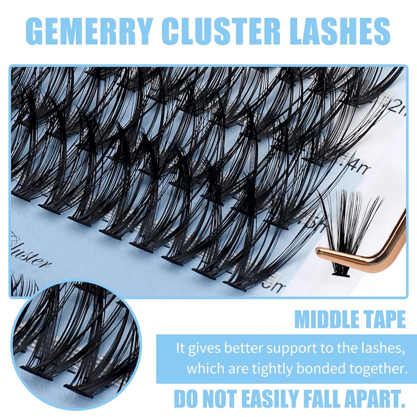 Individual Lashes Large Tray 240pcs 0.07mm 30P+40P C Curl Mix 15-20mm Cluster Lashes Soft&Natural Lash Clusters Mink Individual Lashes Cluster Mixed Tray False Eyelashes By GEMERRY