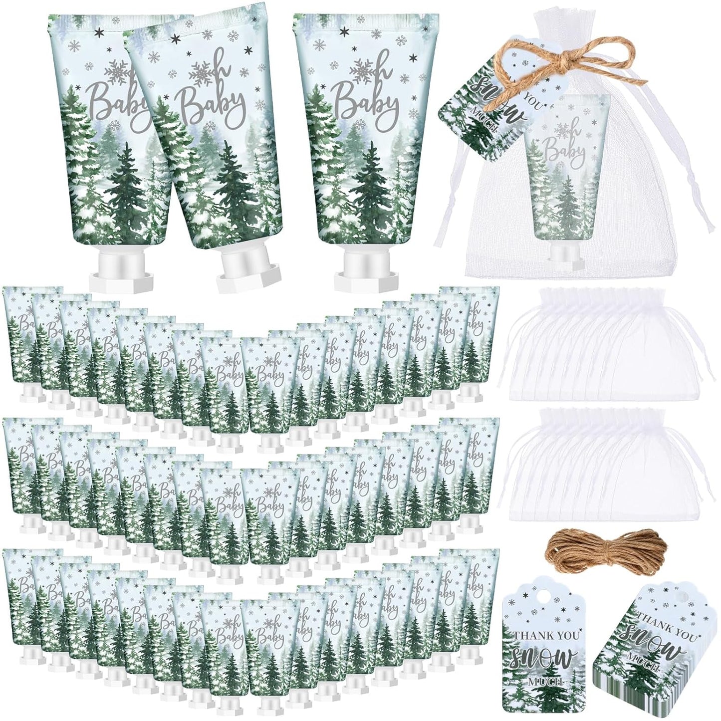 48 Sets Baby Shower Hand Cream Party Favors for Guests Gift Bulk Travel Size Hand Lotion Set for Baby Shower Wedding Christmas(Forest Baby)