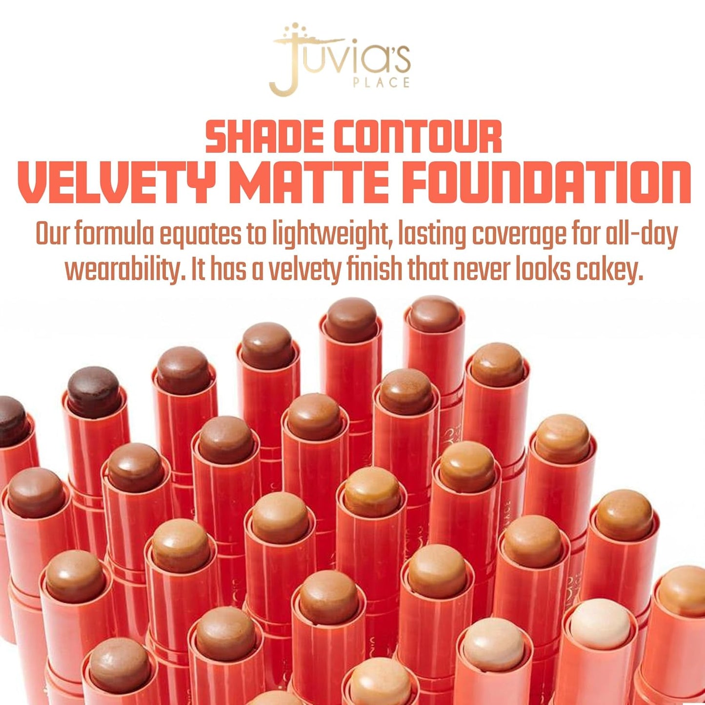 Juvia's Place Shade Stick Foundation, Concealer, Contour, Dominica, Tan w/Golden Undertone, .34 oz