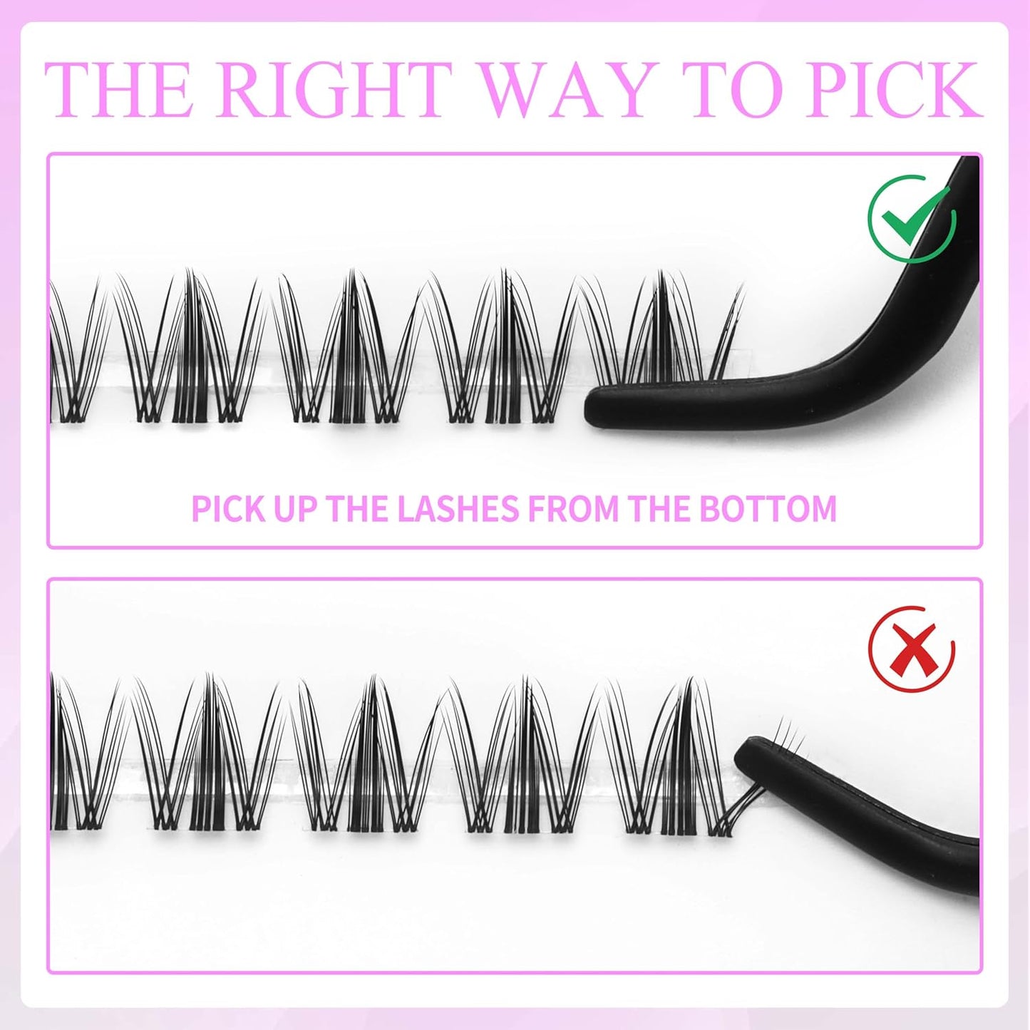 VEYESBEAUTY Lash Clusters Kit Eyelash Extensions Thin & Invisible Band DIY Individual False Eyelashes Newbie's Five-Second Series Wispy Lash Tray for Self-application, Manga Lash 8-18mm Mixed Length