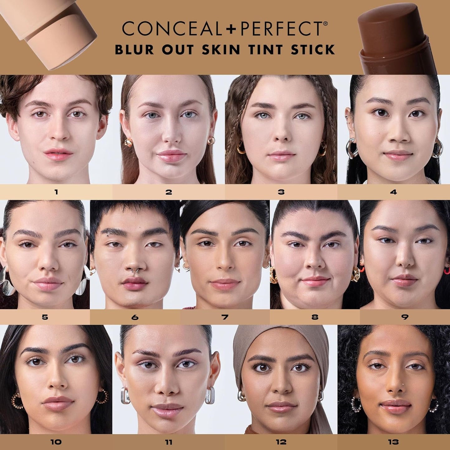 Milani Conceal + Perfect - Skin Tint Stick, Blur Out Tinted Moisturizer Makeup, Shade 002