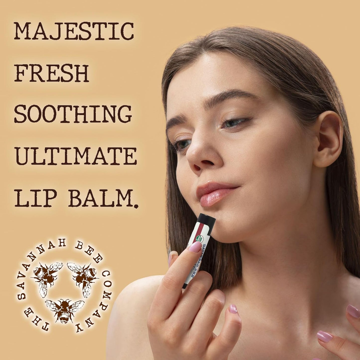 Savannah Bee Lip Balm Hanger 0.15 oz - Invigorating Mint Flavor - Natural Ingredients for Supple, Soft Lips - Convenient Hanger Design (.15 Oz, Honey Almond)