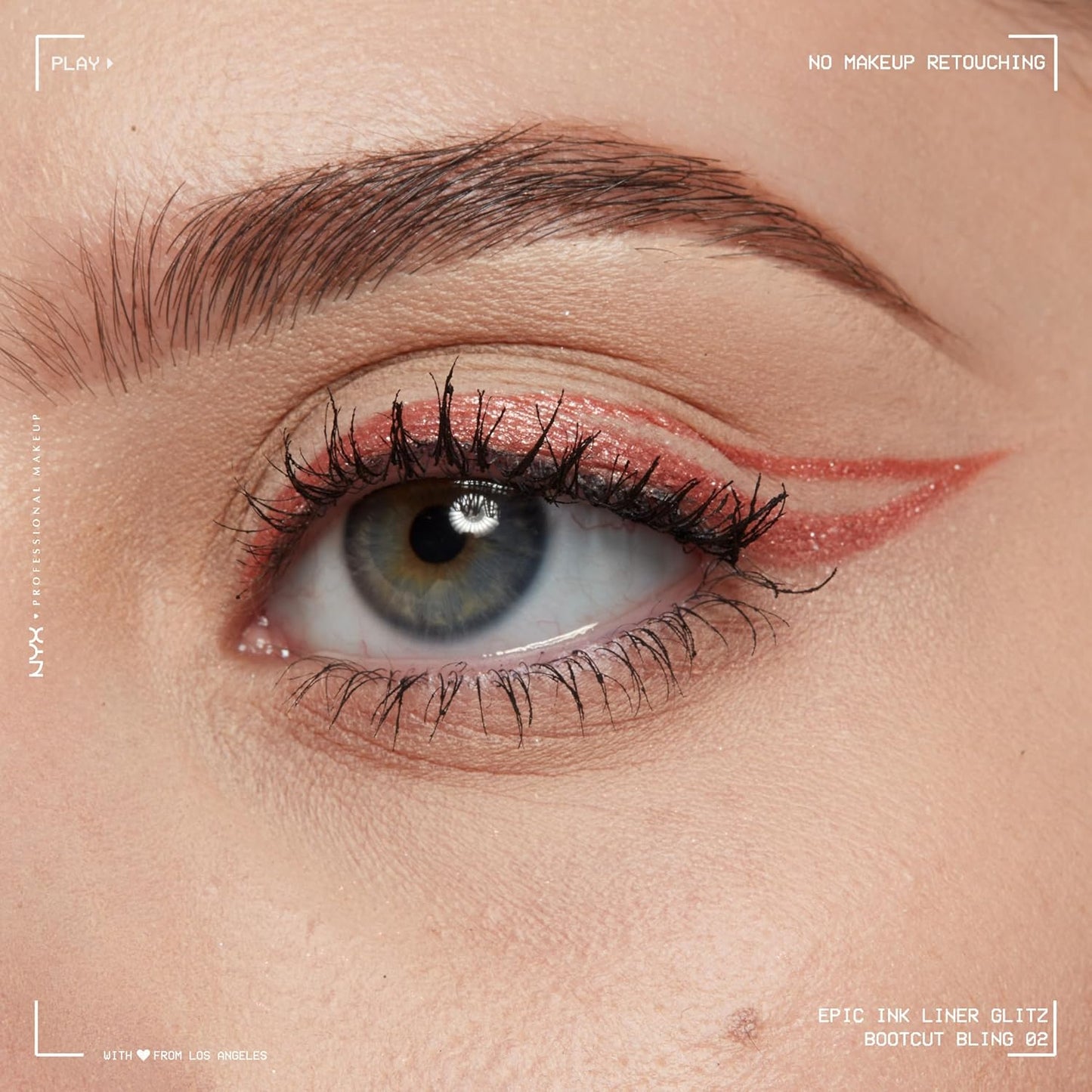 NYX PROFESSIONAL MAKEUP Epic Ink Glitz Liner, Waterproof Metallic Liquid Eyeliner with Vegan Formula - Bootcut Bling (Shimmer Bubblegum Pink)