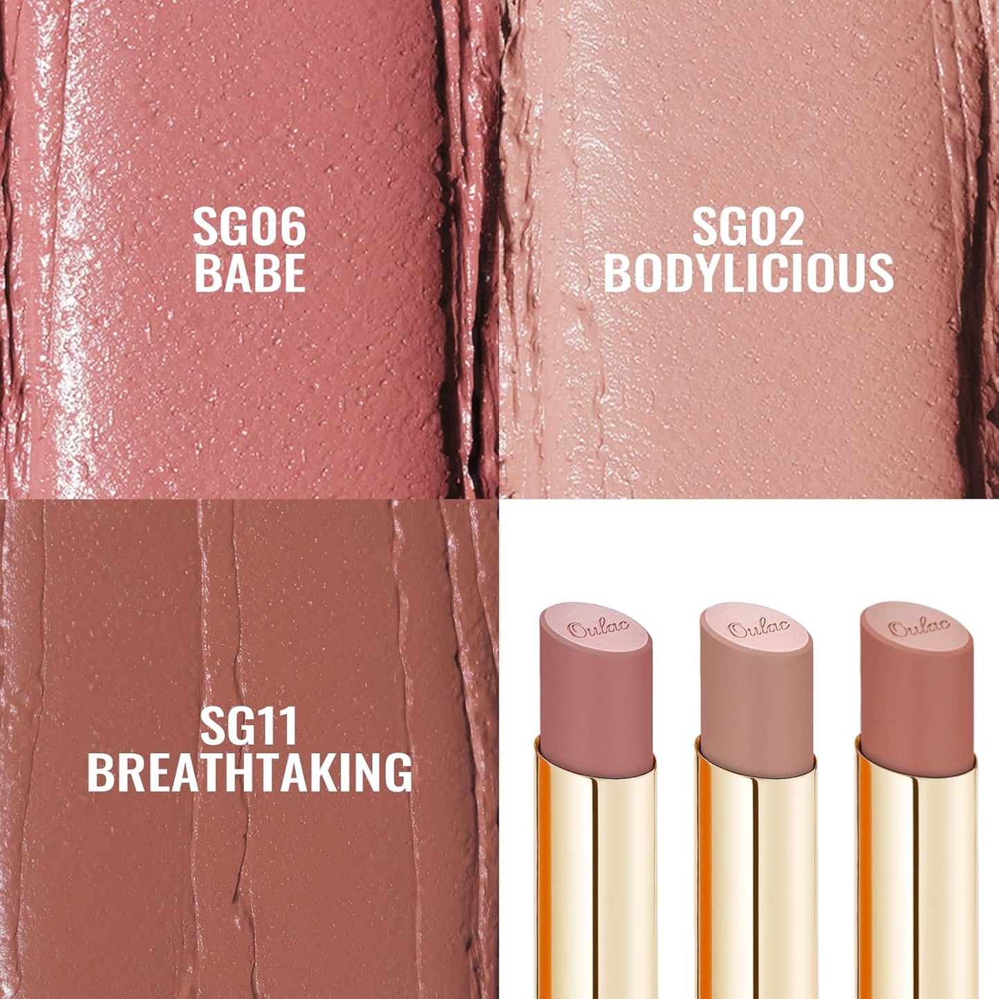 Oulac Sensual Glow Color Rich Satin Lipstick Set 3