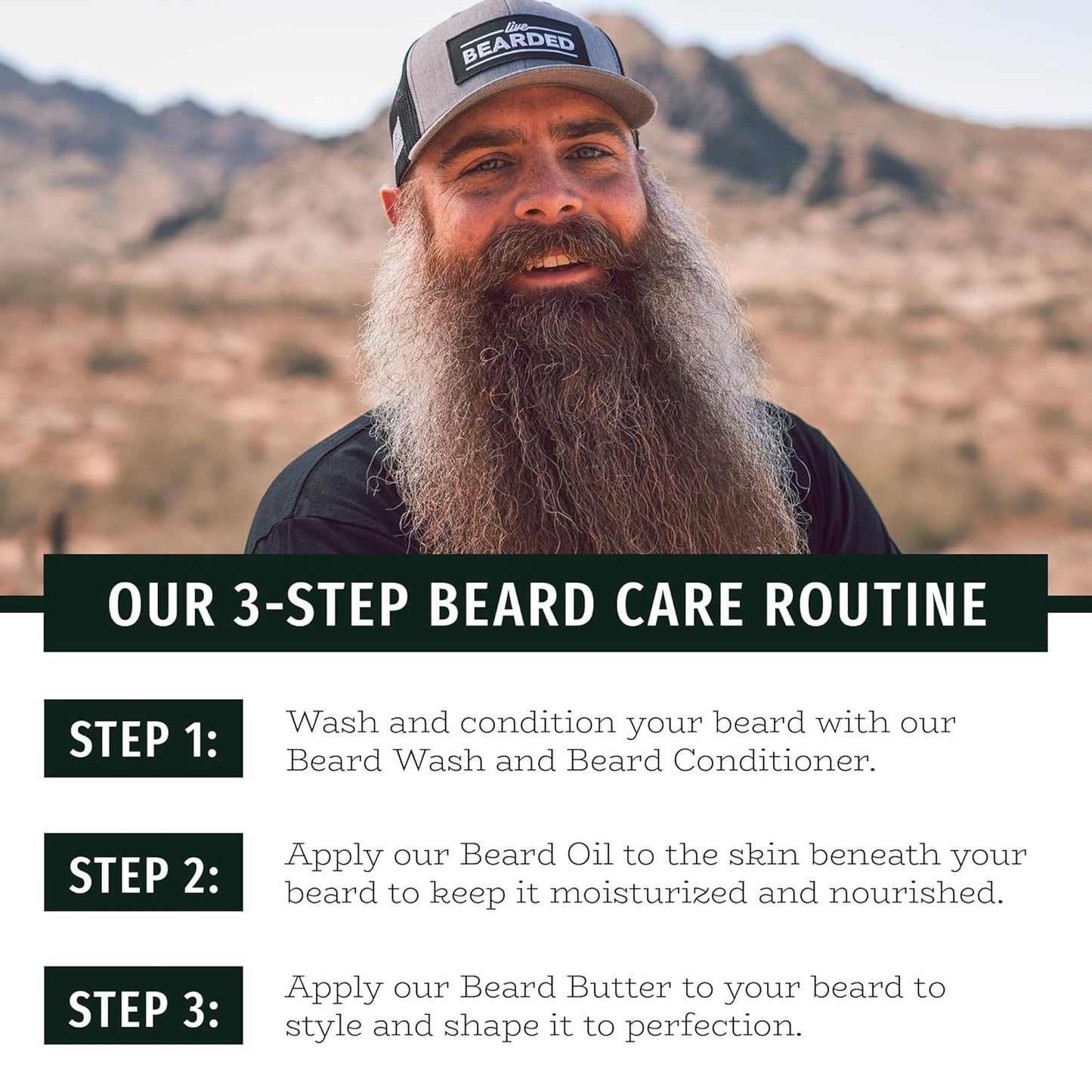 Live Bearded Beard Conditioner, 8 fl oz - Strengthens and Softens Facial Hair - Made in the USA - All-Natural Ingredients with Biotin, Caffeine | American Scent - Cedar, Vetiver, Bergamont