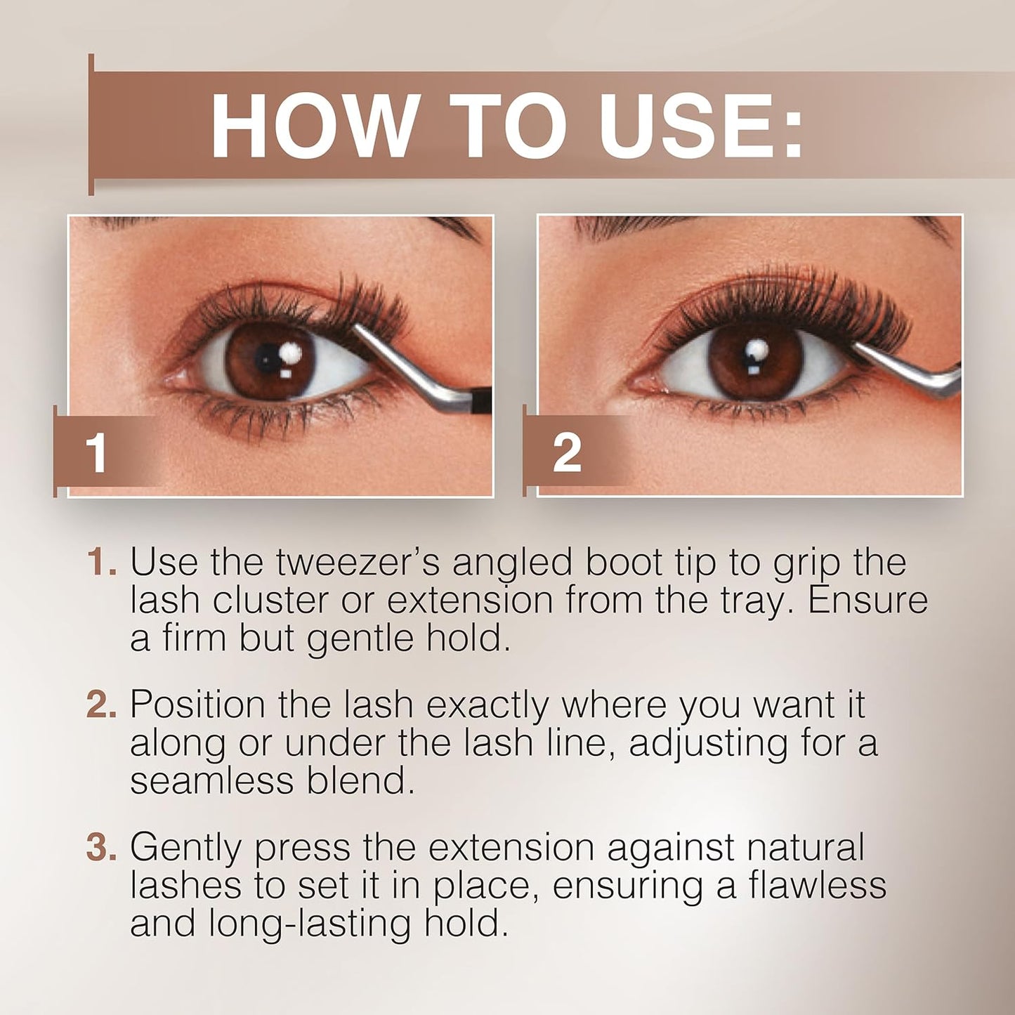 Ardell Pre-Mapped Lash Applicator Tool, Lash Tweezers - 40° Curved Eyelash Tweezers for Precision and Comfort, Easy Application