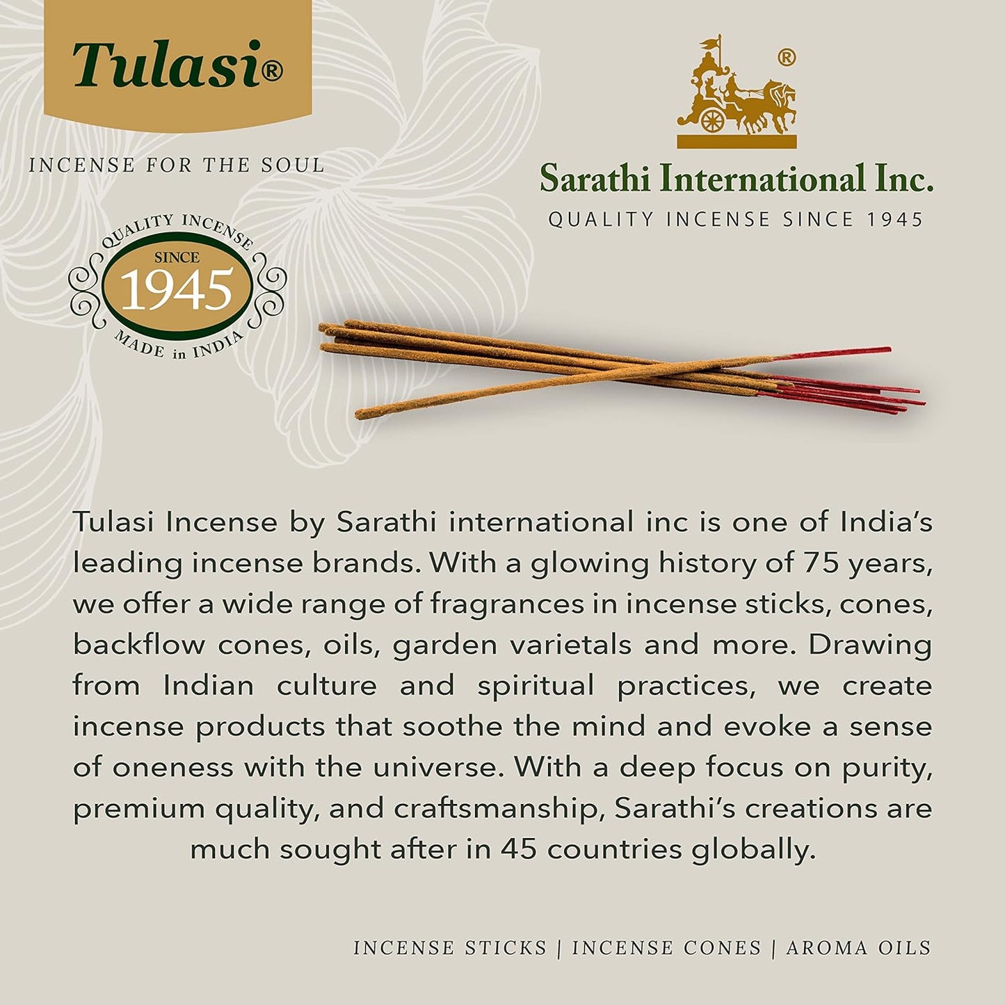 Tulasi Incense Sticks Pack of 12 Natural Scent (240 sticks) Variety Fragrance of Coconut, White Sage, Red Rose, Palo Santo, Lavender & Cinnamon etc, Ideal for Aromatherapy, Meditation & Positive Vibes