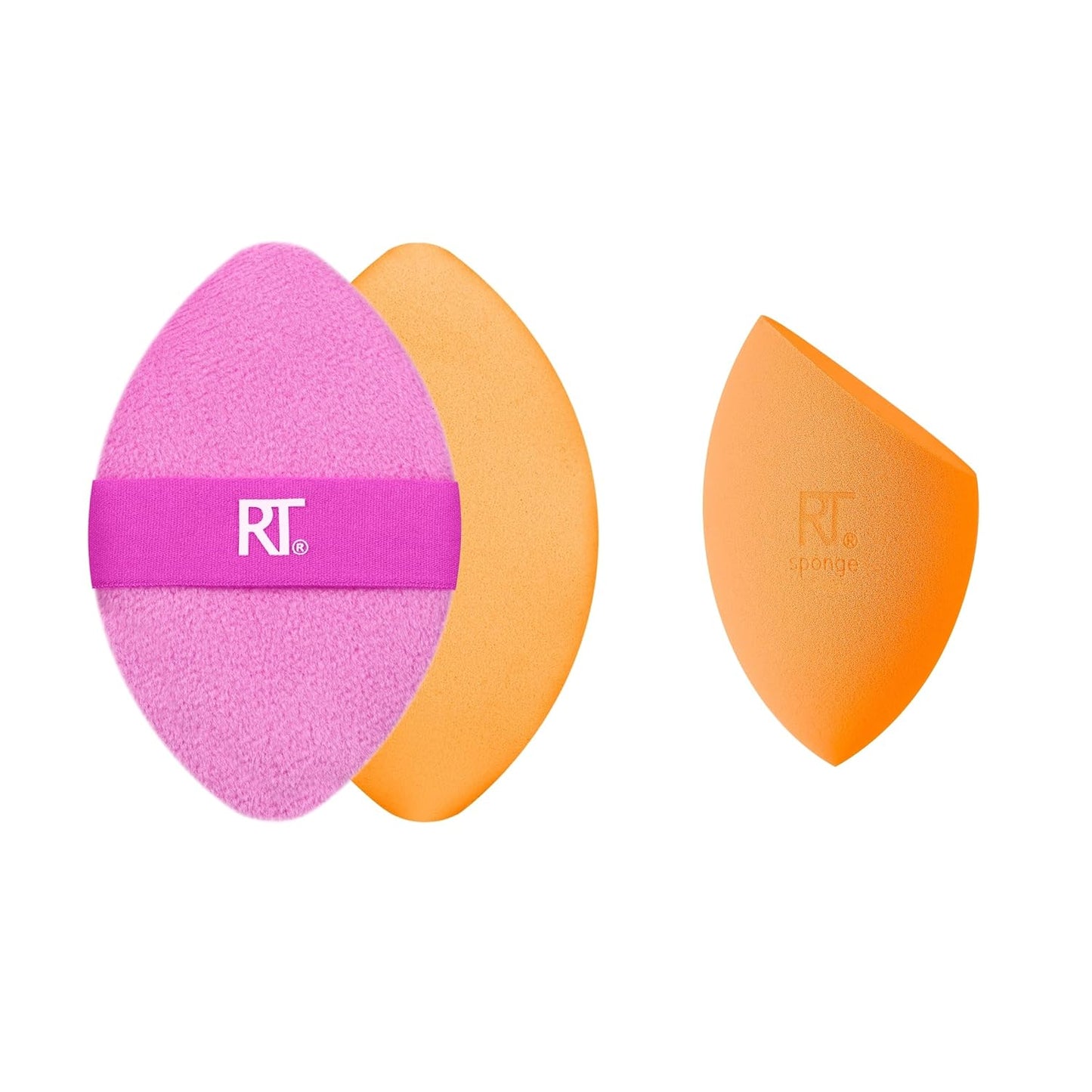 Real Techniques Miracle Complexion Sponge + Miracle 2-In-1 Powder Puff, Makeup Blending Sponge & Dual-Sided Powder Puff, For Liquids, Creams, & Powders, Vegan & Latex-Free, 2 Count