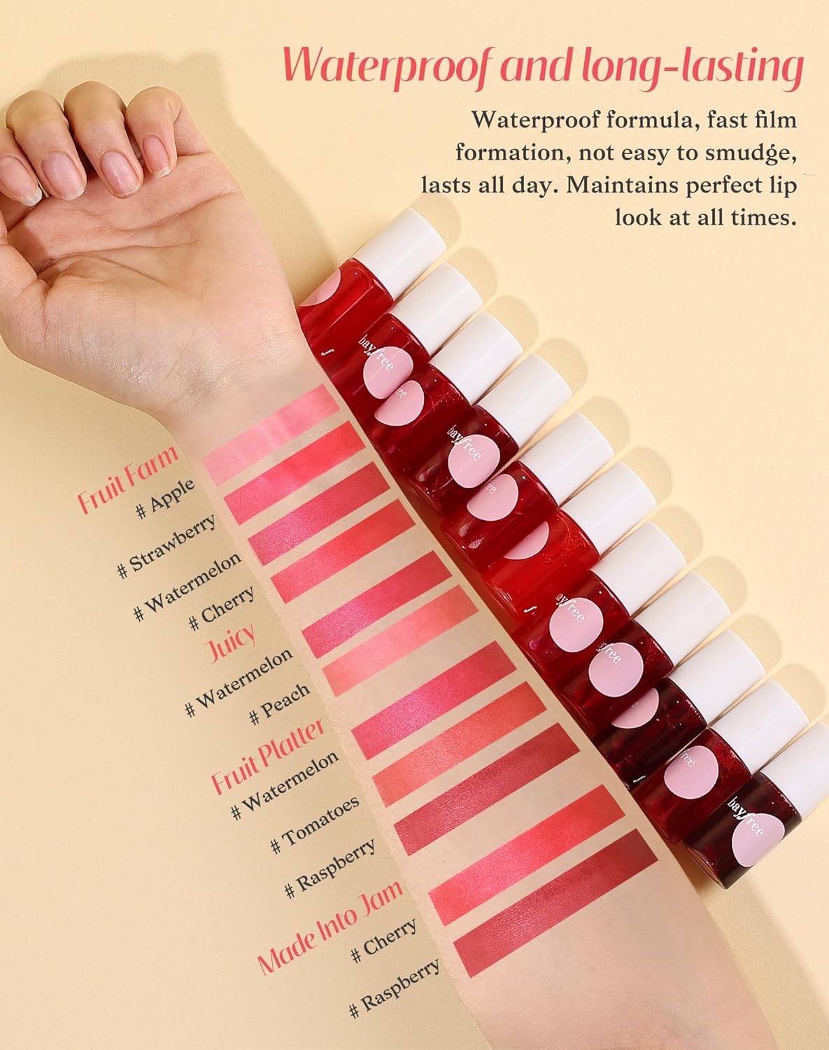 Lip Tint Stain Set, Lip Stain Long Lasting Lightweight Waterproof, Transfer-Proof, Non-sticky, Lip Makeup Matte Finish