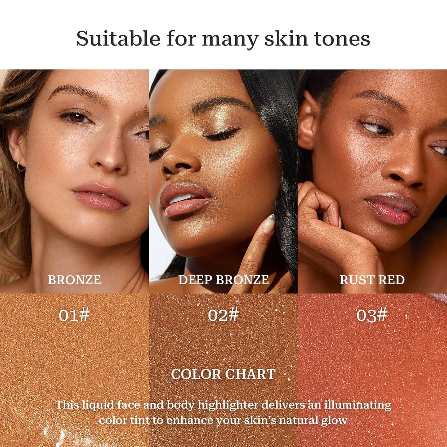 Bronzing Drops, Instant Sunshine Bronzing Drops, Lightweight and Non-greasy Liquid Bronzer Drops for Face Body, Glow Bronzing Serum Drops for Flawless Skin & A Radiant Finish(RUST RED)