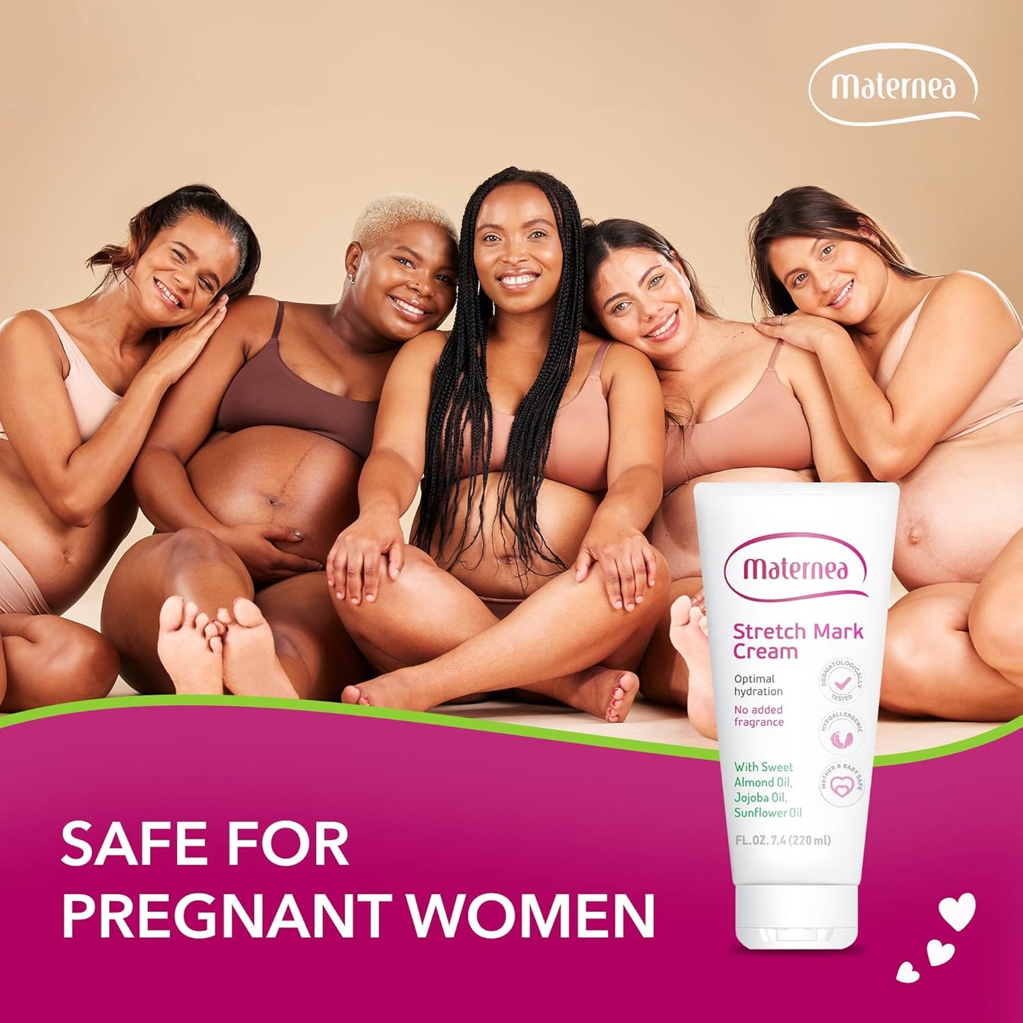 Stretch Mark Cream - Provides Optimal Skin Hydration and Improves its Appearance. 7.44 FL. OZ. (220ml)