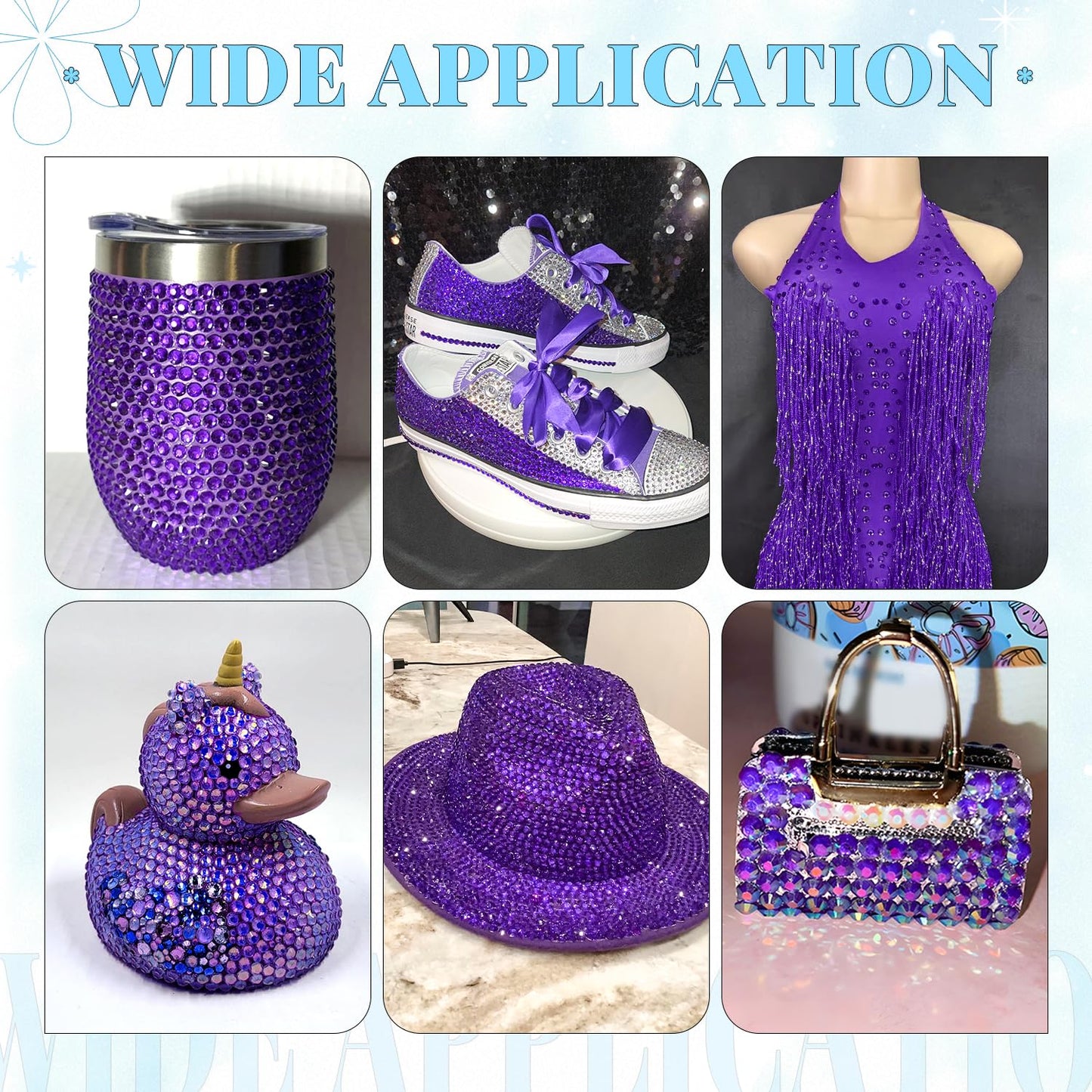 6000Pcs Resin Rhinestones for Bedazzling with 3Pcs B7000 Jewelry Glue, 1 Box Dark Purple Flatback Rhinestones for Crafting Crafts DIY, Crystals Gems for Clothing Shoes Tumblers Nail Art Makeup