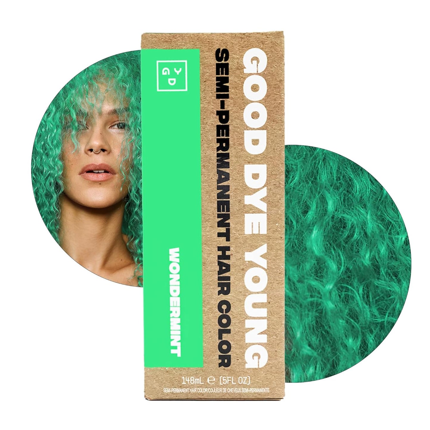 Good Dye Young Semi-Permanent Hair Color, Vegan and Cruelty-Free Purple Hair Dye, Last up to 24 Washes, Non-Damaging Conditioning Hair Color (5FL OZ, Wondermint)