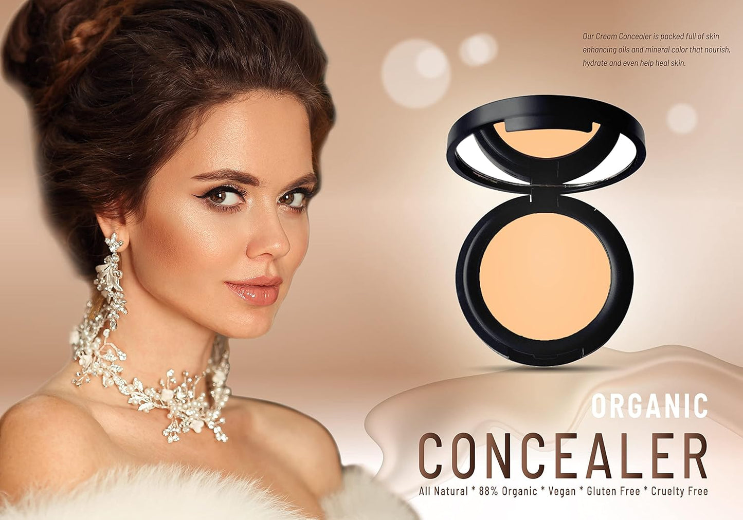 Mom's Secret 100% Natural Concealer, Organic, Vegan, Gluten Free, Cruelty Free, Made in the USA, 0.11 oz. (Fresh 16)