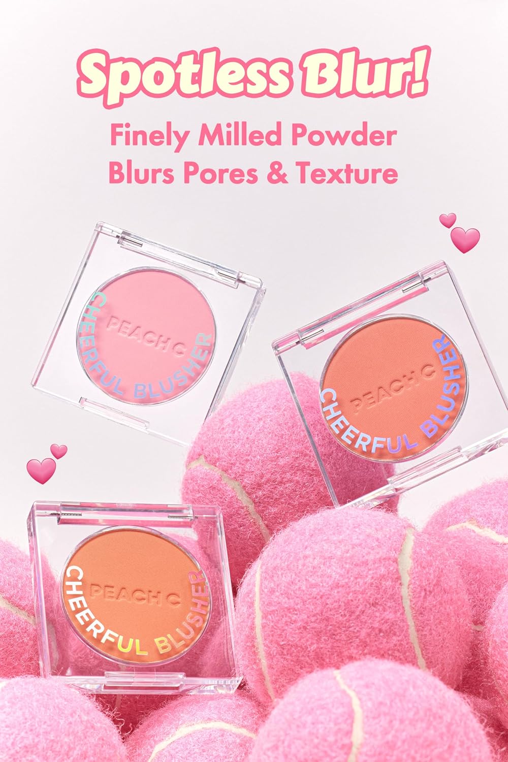 Cheerful Blusher | Peach Blush for Cheeks Powder Makeup | Korean Makeup Creamy Blush Powder | Fine Pigmented Blush | Powder Compact Make Up Blush 0.14 Oz. (02 Peachful)