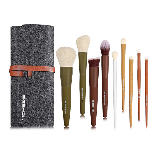 Makeup Brushes, EIGSHOW 5 Colors Essential Kabuki Makeup Brush Set with Ultra Soft Synthetic Fibers for Powder Blush Concealers Contouring Highlighting