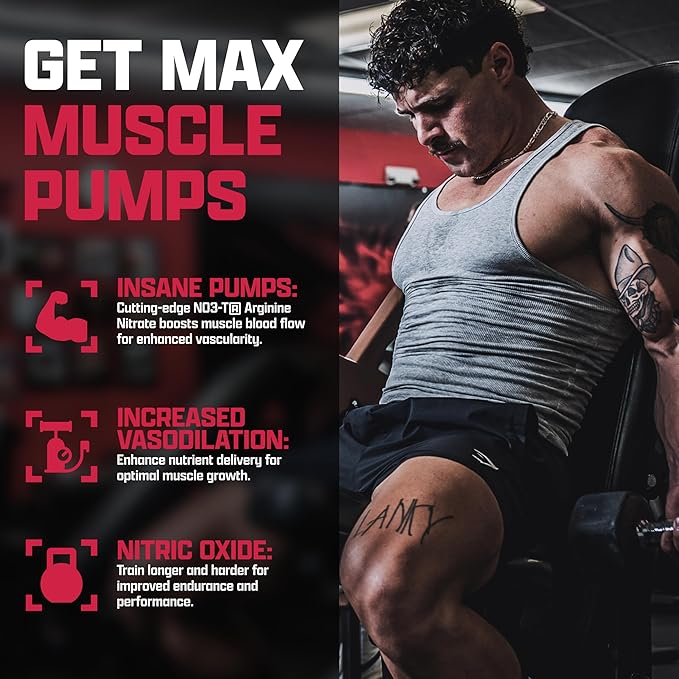 Nutrex Research NIOX Extreme Pumps NO3-T Arginine Nitrate Supplement with Vitamin C and AstraGin - Pre-Workout Booster for Muscle Pump, Vascularity, and Endurance - 90 Capsules