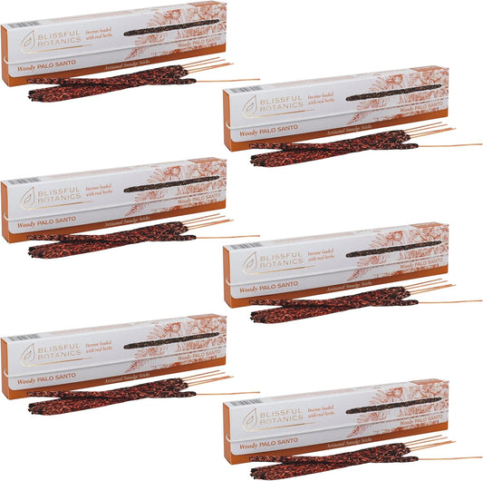 Tulasi Palo Santo Smudge Incense Sticks Pack – 48 Natural Smudge Sticks (6 Boxes x 8) | Long Burning (55 Min) | Aromatherapy, Spiritual Cleansing, Meditation, Mood Lifting, Air Purifying Incense