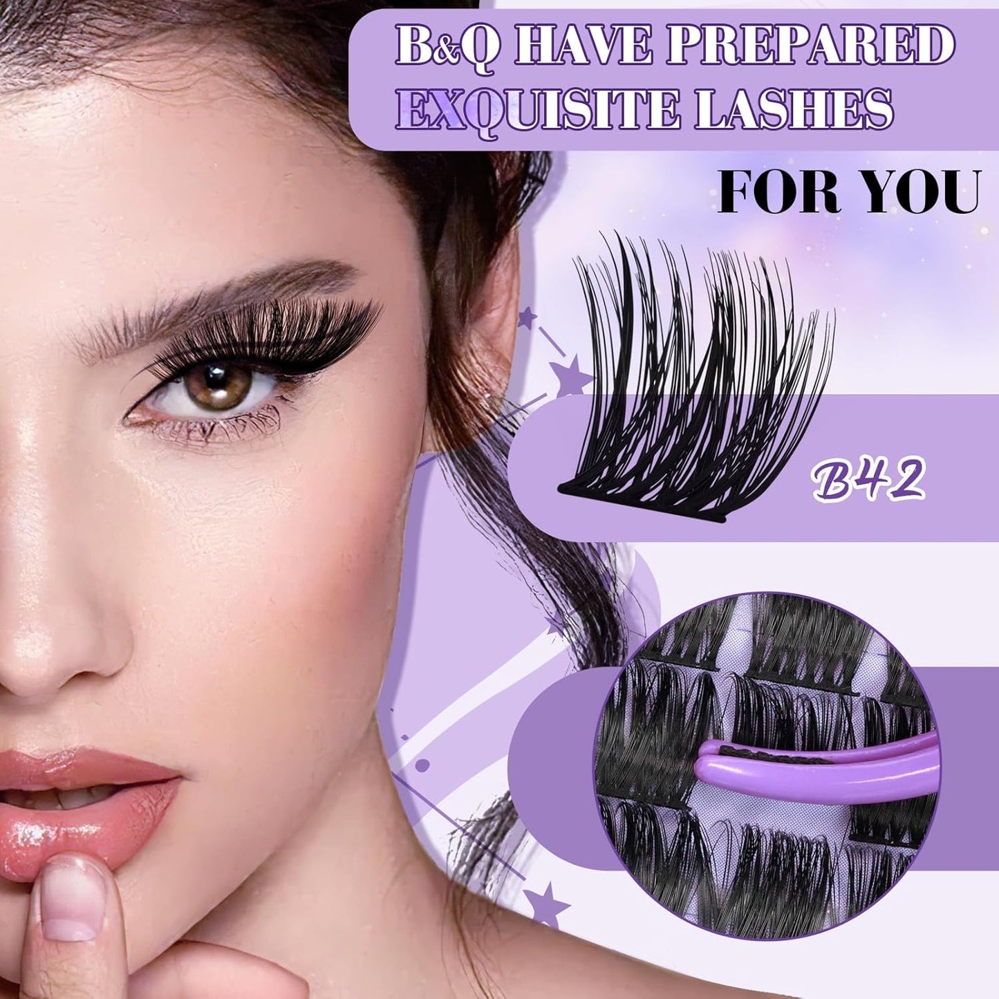 B&Qaugen Lash Clusters B42 DIY Eyelash Extensions(B42,8-18MIX)