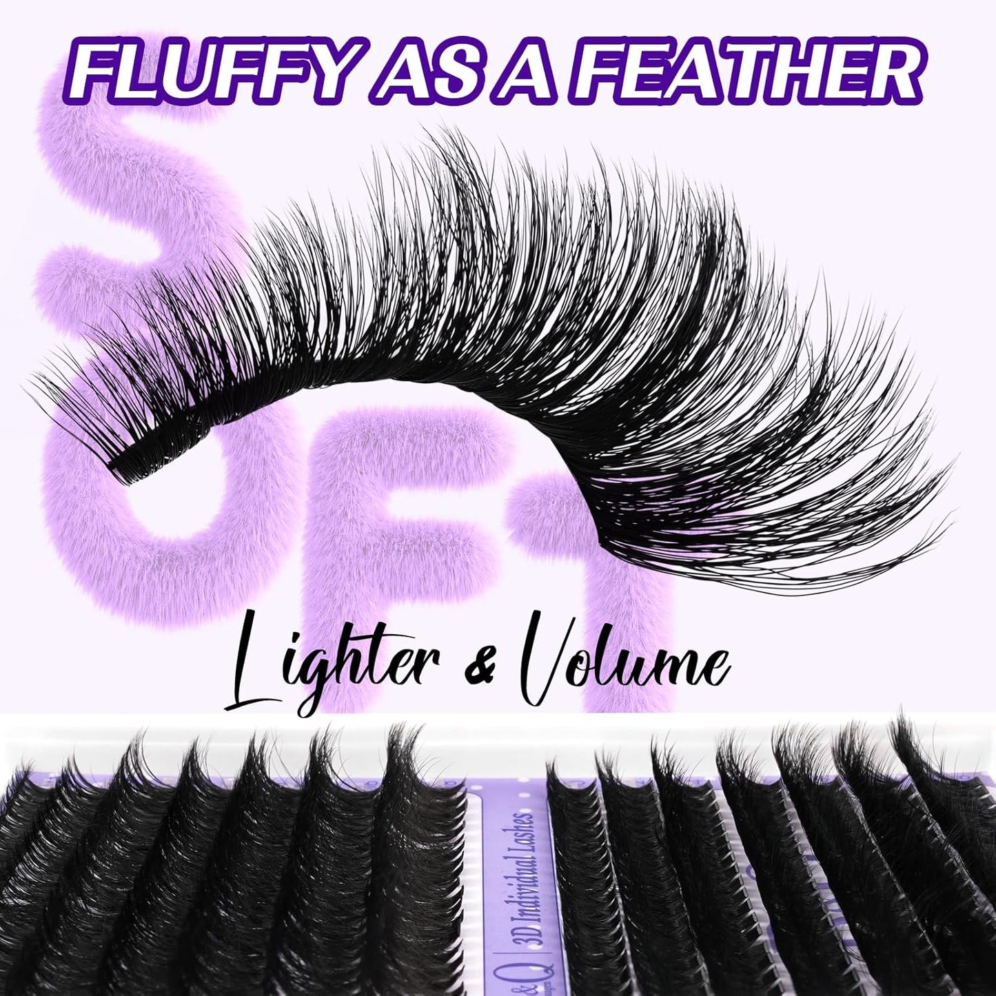 Lash Extension Kit 3D Thick Lash Clusters Kit 280pcs Eyelash Extension Kit 10-18mm 70D+90D D Curl DIY Lash Extension Kit with Lash Bond and Seal, Lash Remover (KIT-70D+90D-MIX10-18mm)