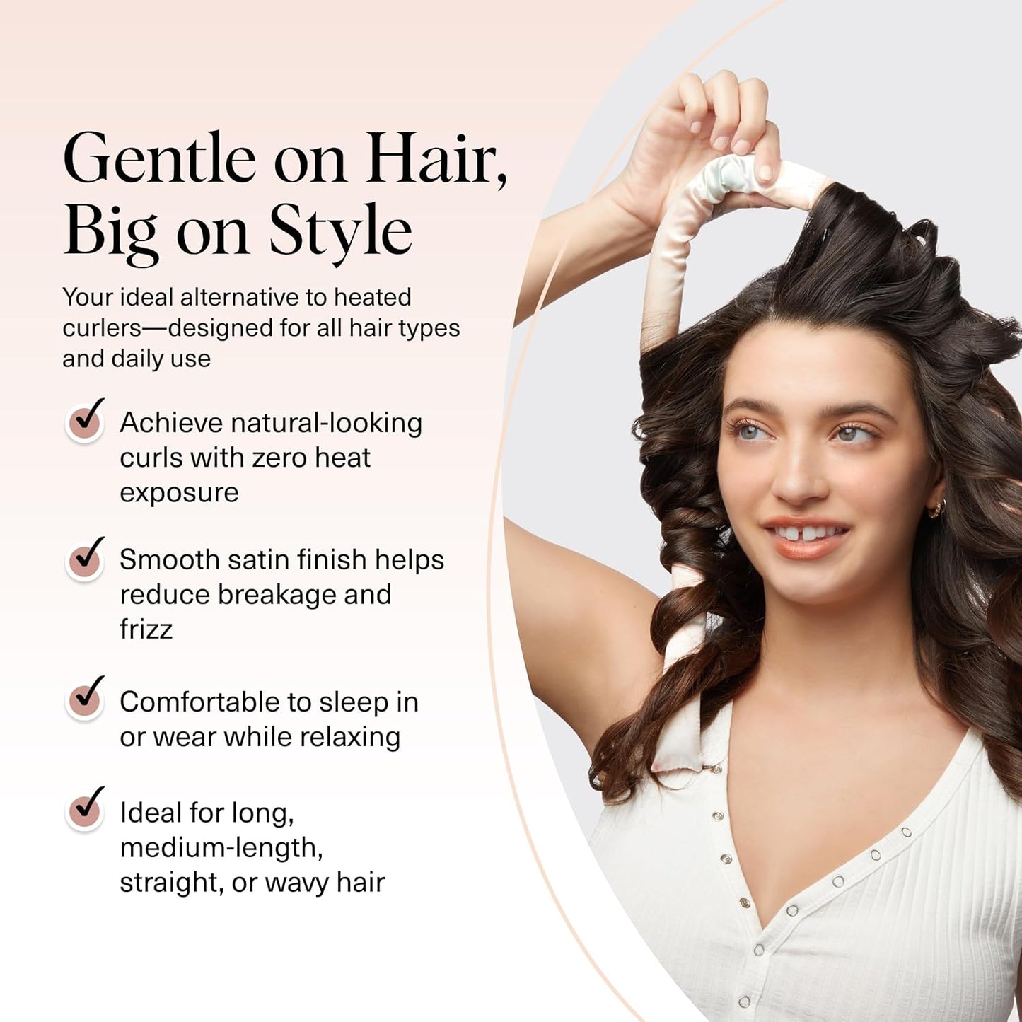 Kitsch Satin Heatless Curling Set – Heatless Curls Overnight with Hair Curler & 2 Satin Scrunchies – Hair Curlers to Sleep In for Overnight Curls – Overnight Blowout Rods – Sunset Tie Dye