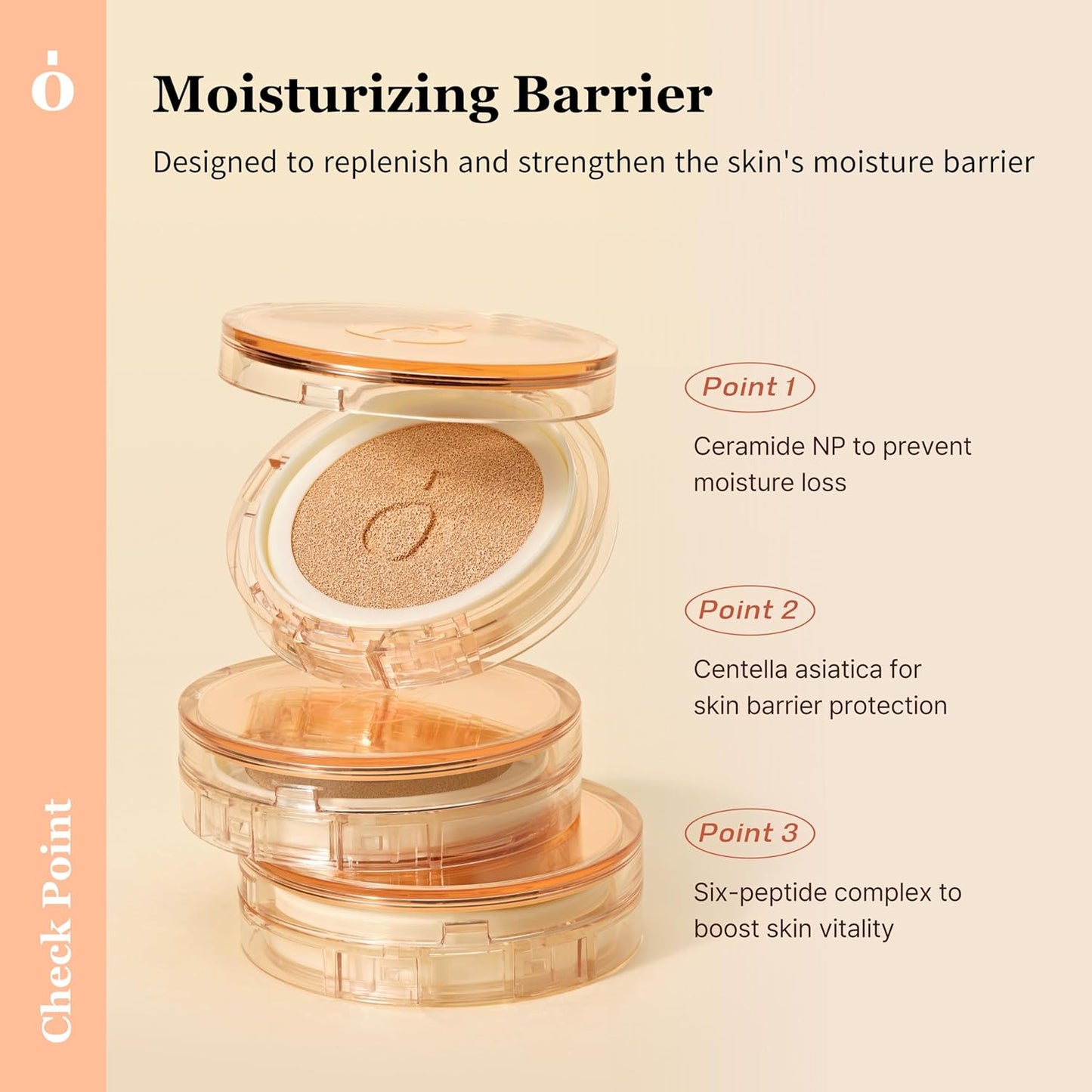 Skin Barrier Glow Cover Cushion, All-day Coverage, Glow Finish, Lightweight, Skincare-Like Texture, Non-cakey Makeup, Korean Cushion Foundation (#34W Sunset, 0.49 oz)